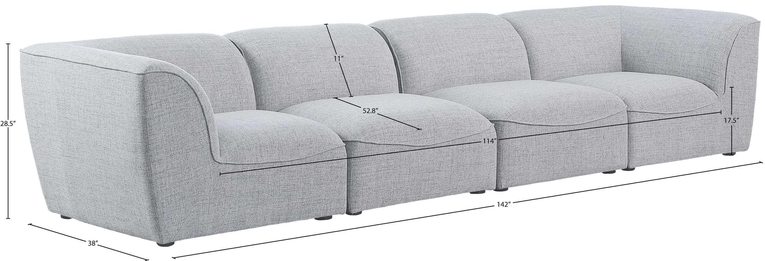 Miramar 142" Linen Modular Sofa