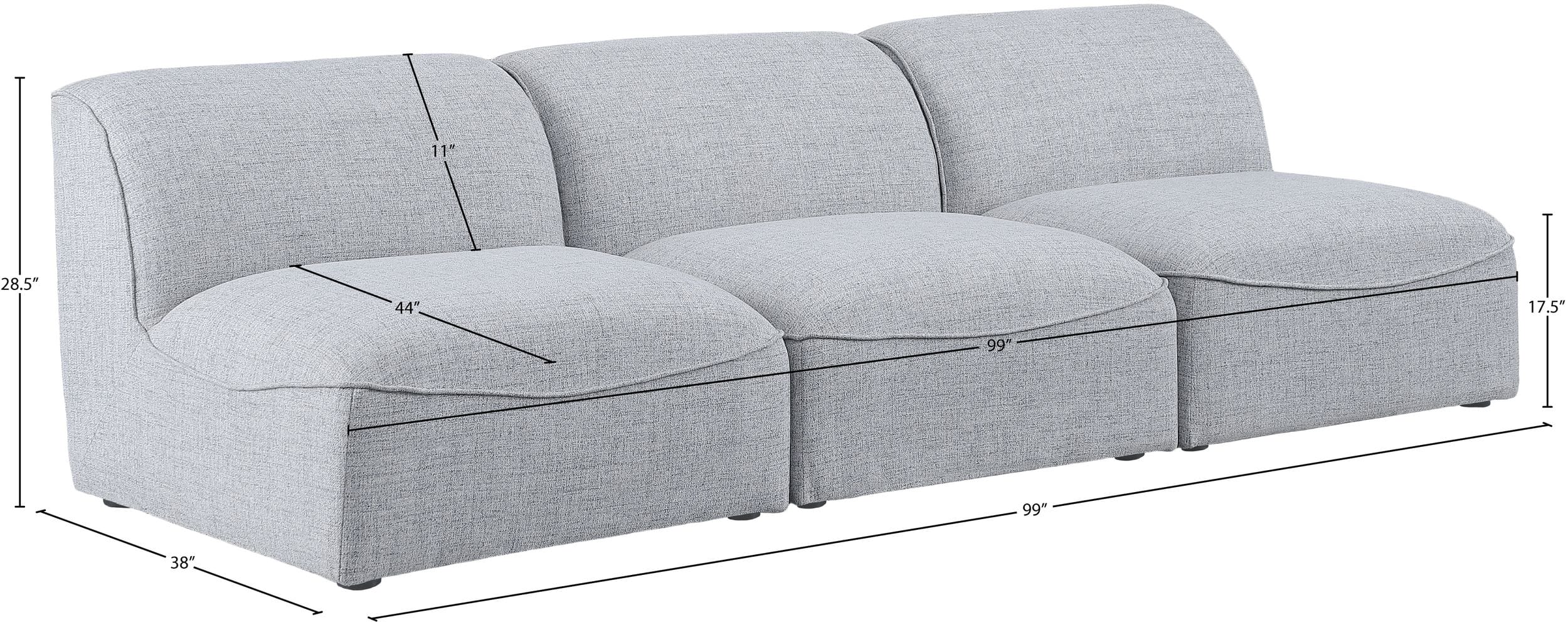 Miramar 99" Linen Modular Sofa