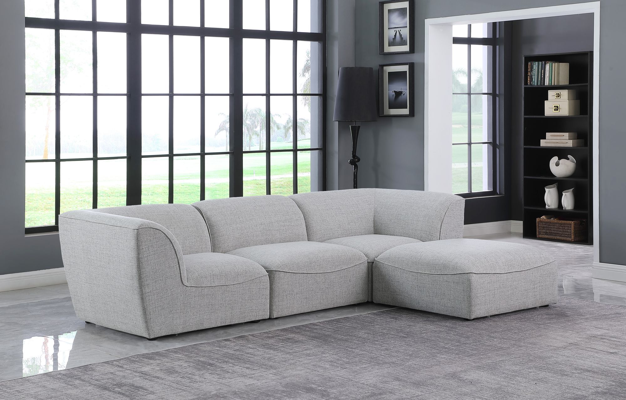 Miramar 109" 4-Piece Linen Modular Sectional