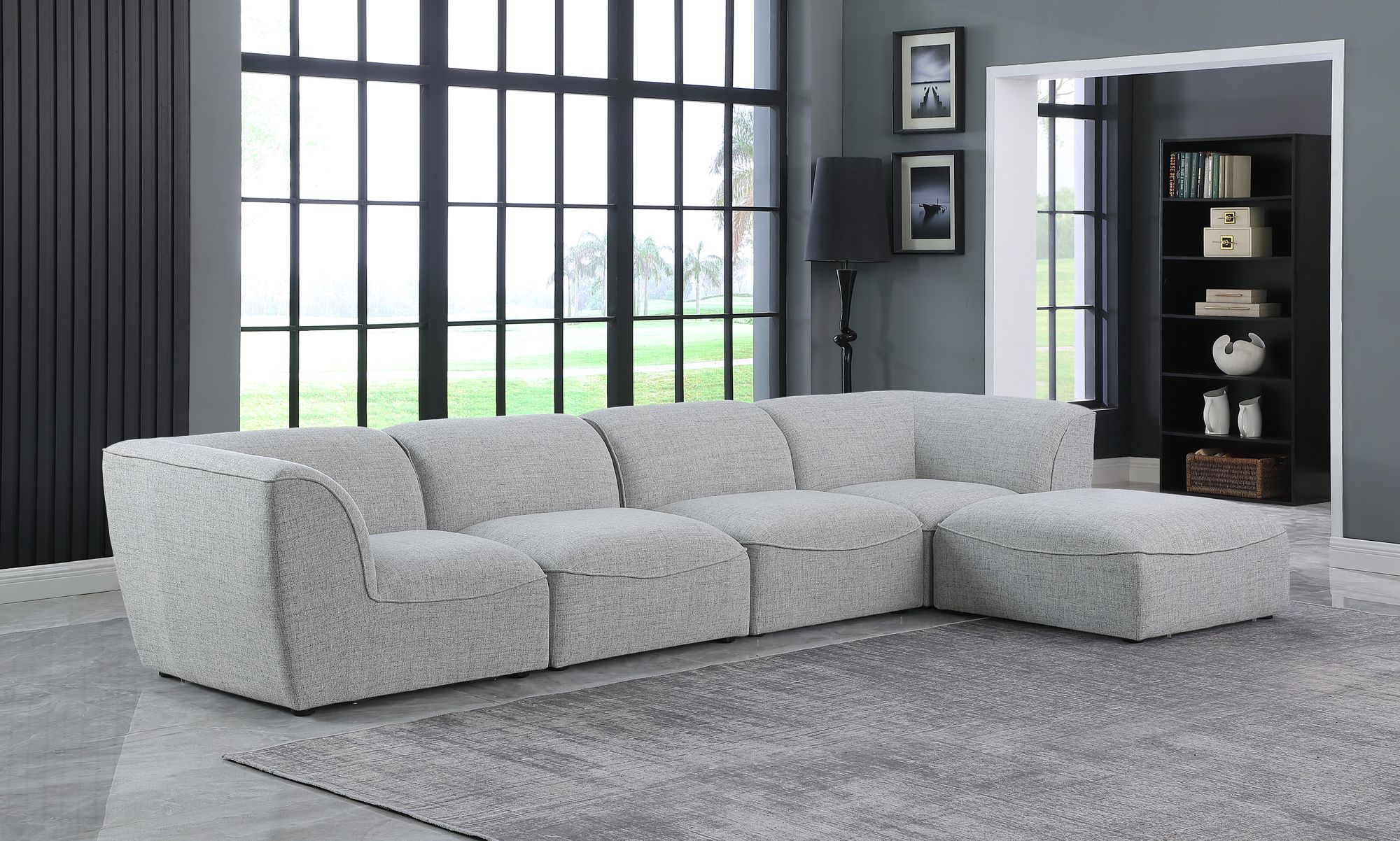 Miramar 142" 5-Piece Linen Modular Sectional