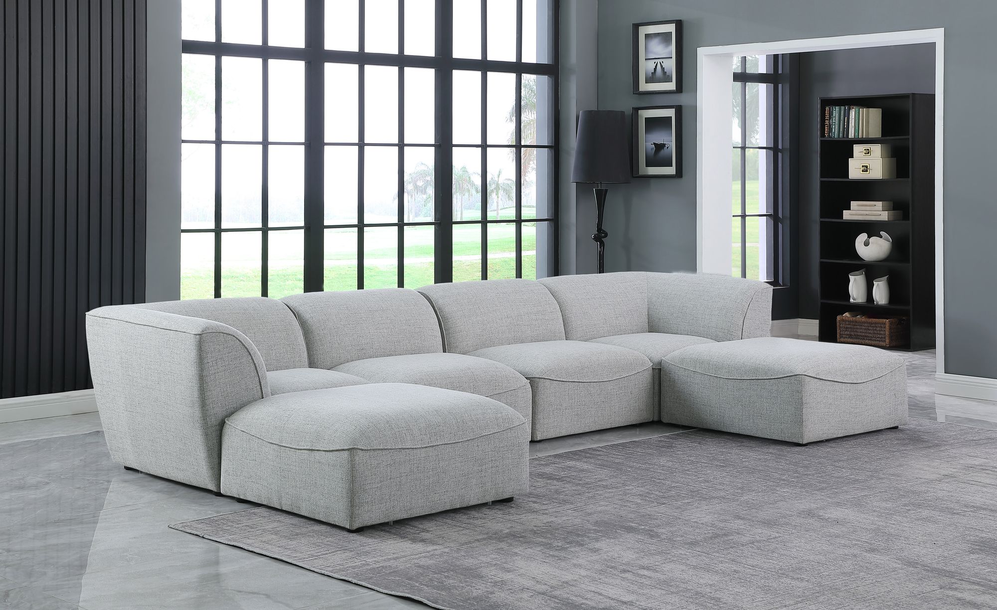 Miramar 142" 6-Piece Linen Modular U-Shape Sectional
