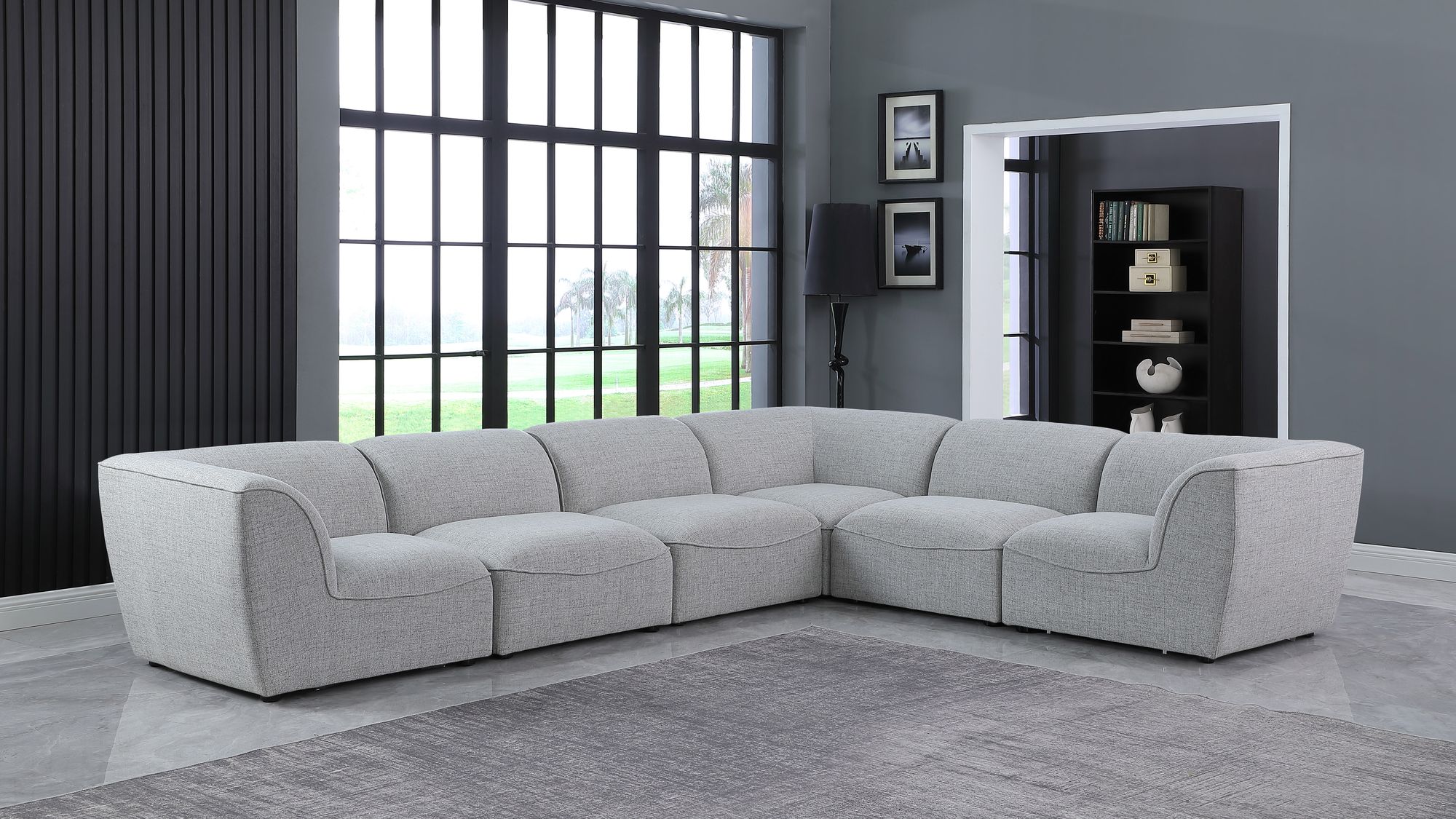 Miramar 142" 6-Piece Linen Fabric Modular Sectional Sofa