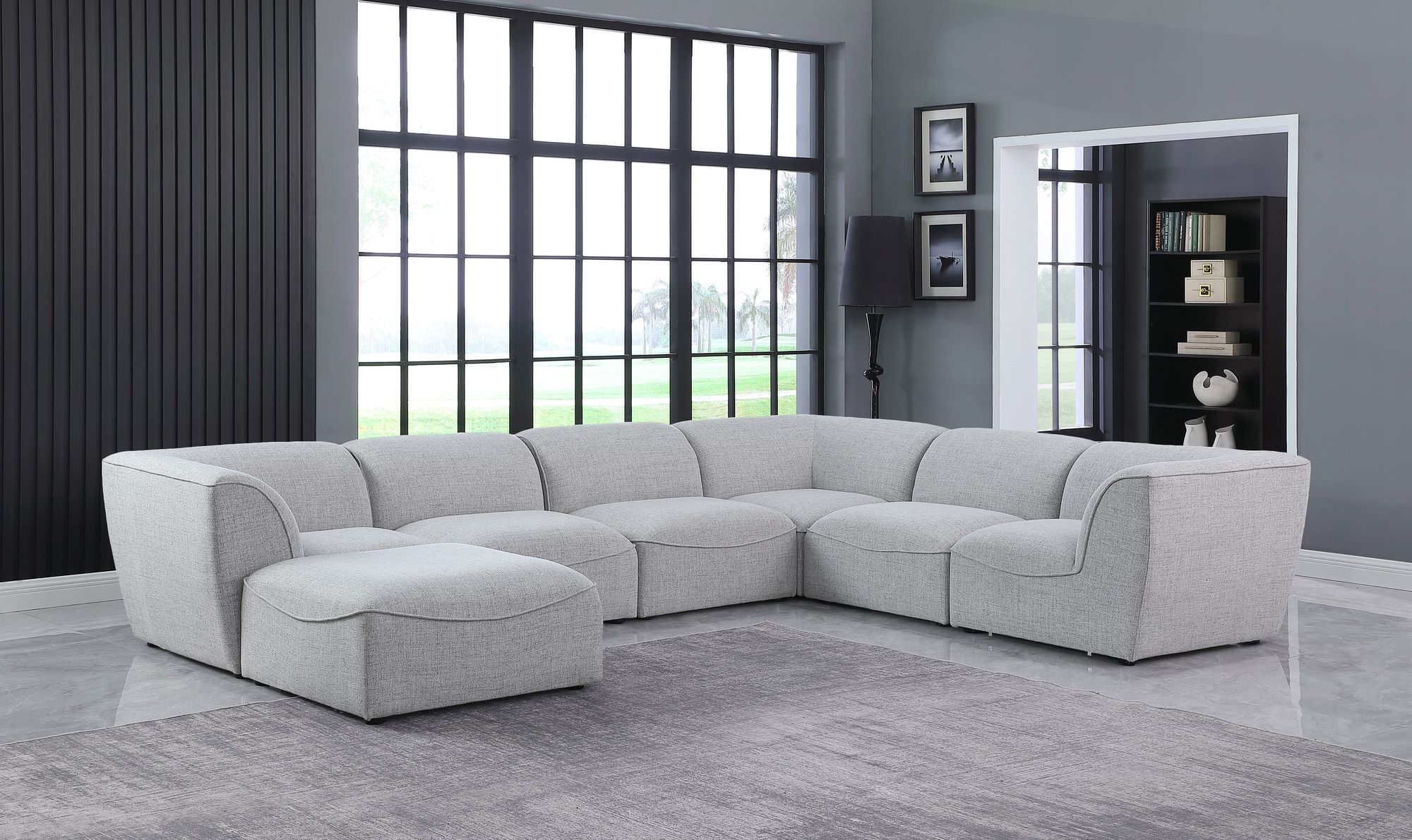 Miramar 142" 7-Piece Linen Fabric Modular Sectional Sofa