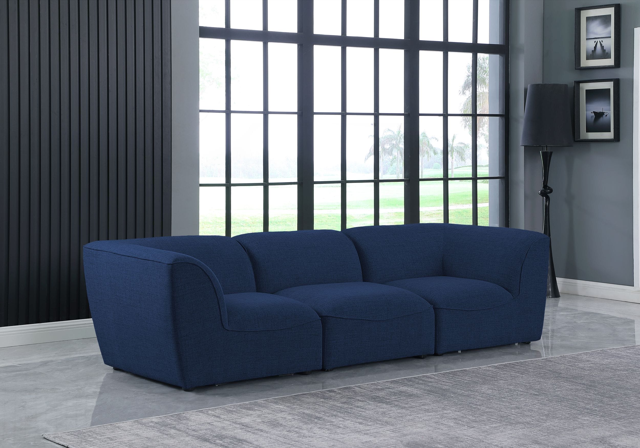 Miramar 109" Linen Modular Sofa