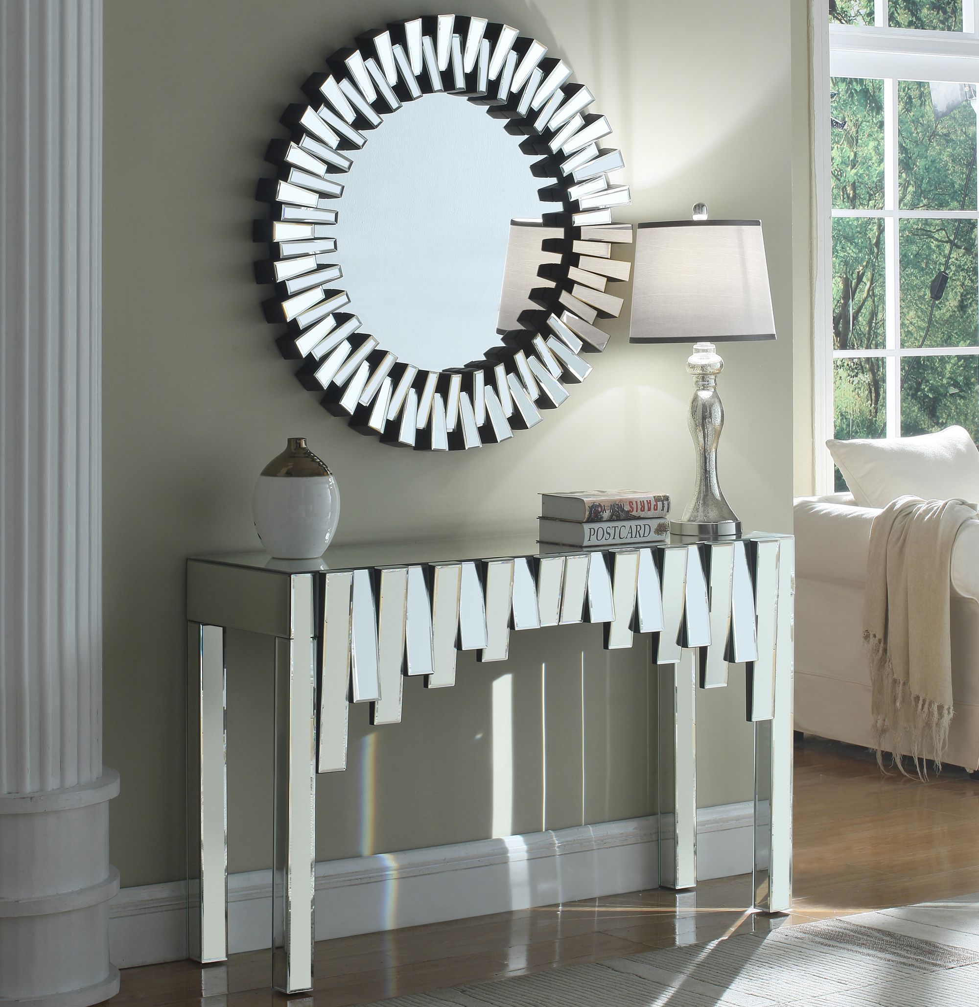 Kylie 48" Rectangular Mirrored Console Table