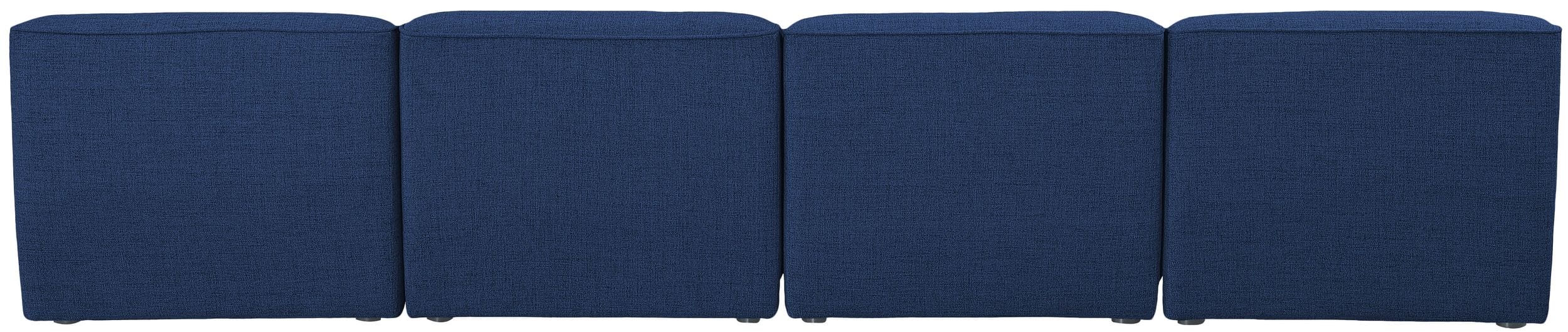 Miramar 132" Linen Modular Blue Sofa Back
