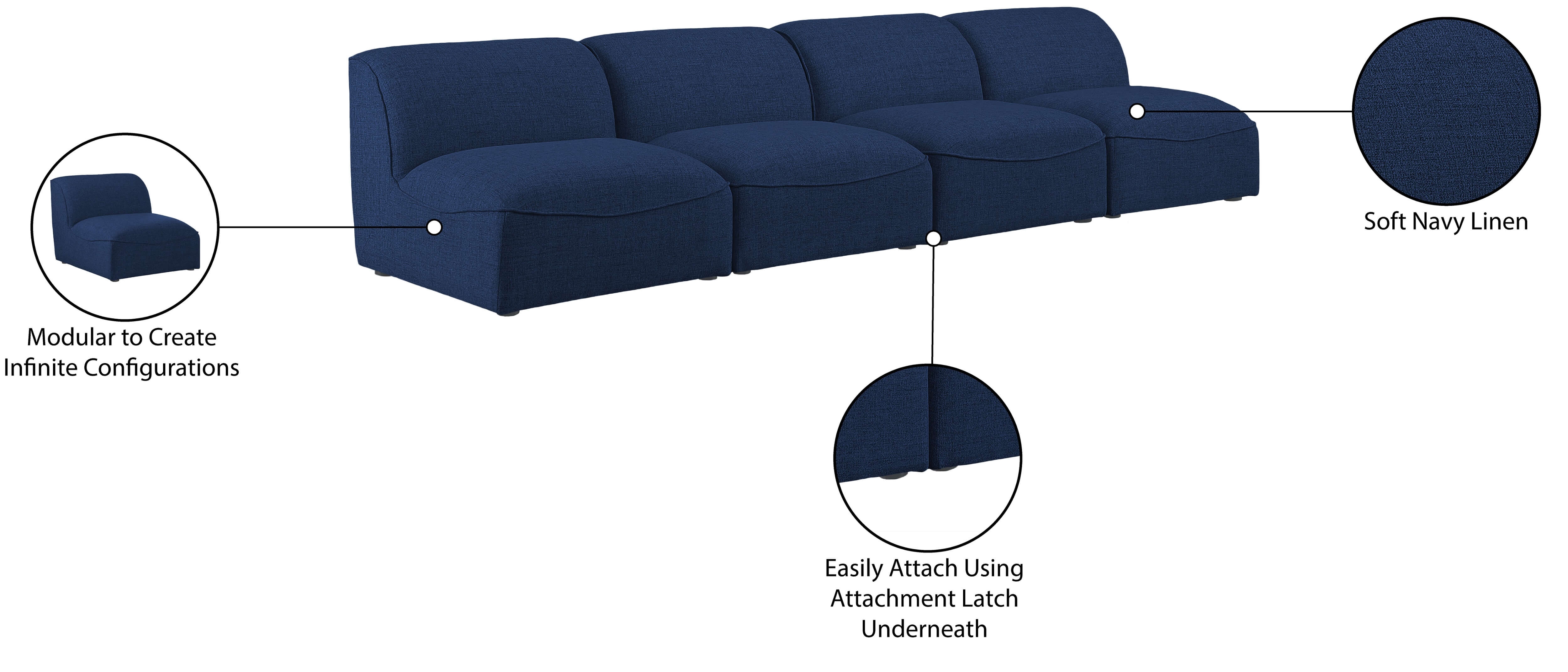 Miramar Modular Blue Sofa Information