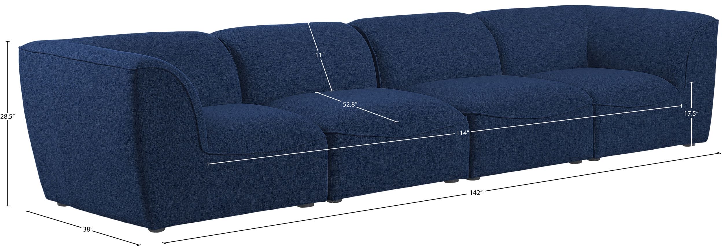 Miramar 142" Linen Modular Sofa