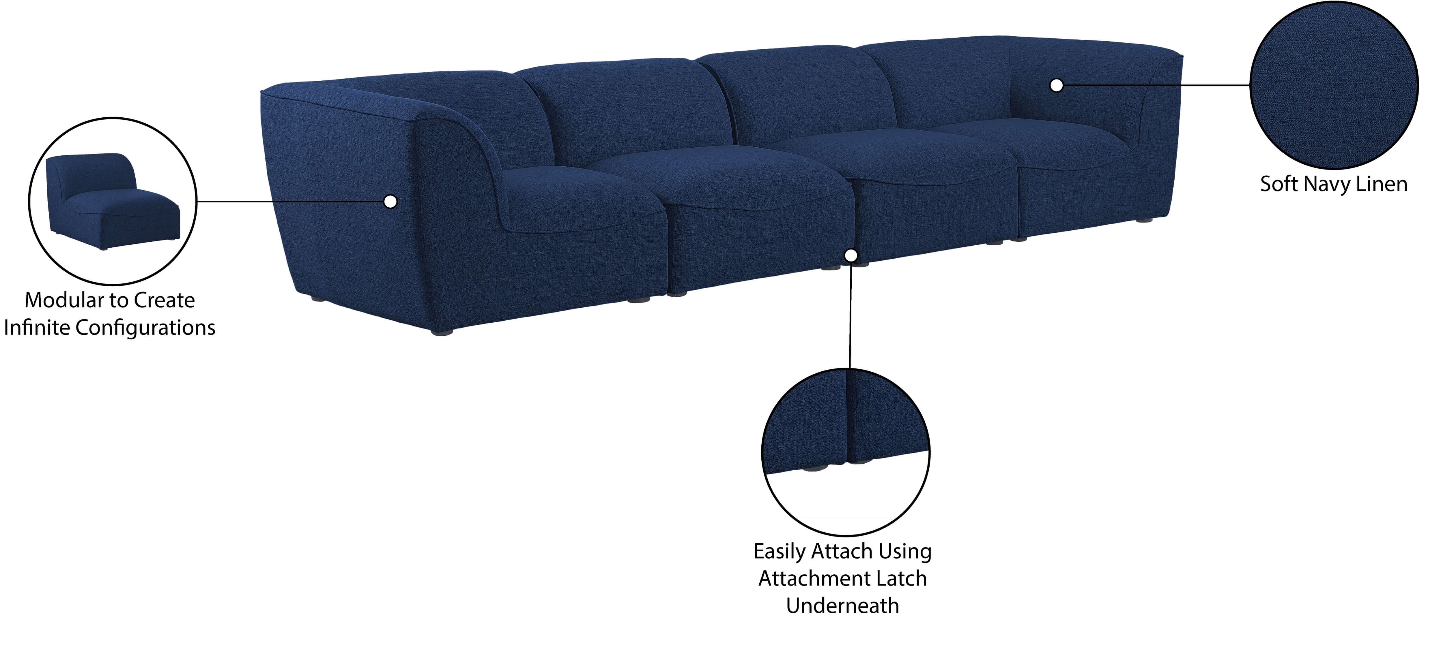 Miramar 142" Linen Modular Sofa