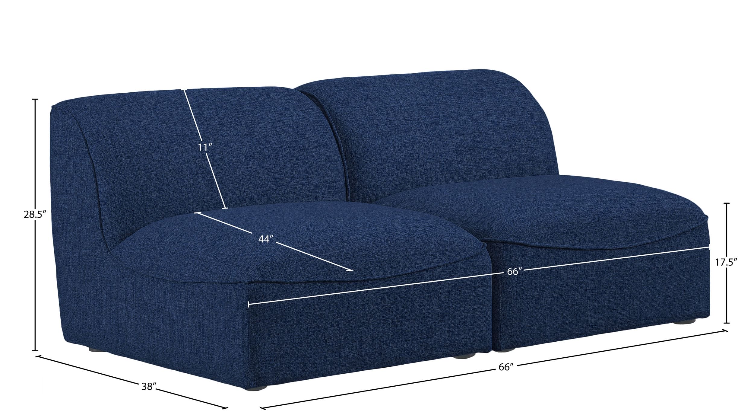 Miramar 66" Linen Modular Sofa