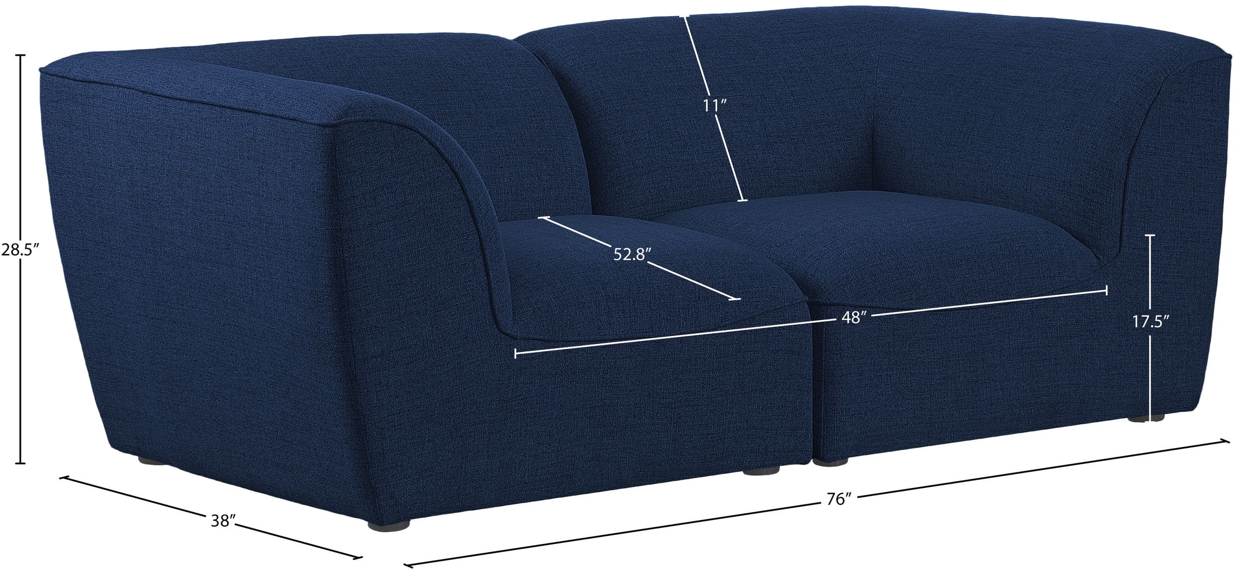 Miramar 76" Linen Modular Sofa