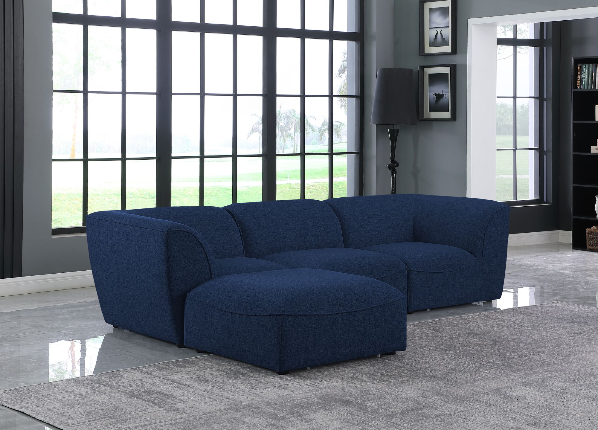 Miramar 109" 4-Piece Linen Modular Sectional