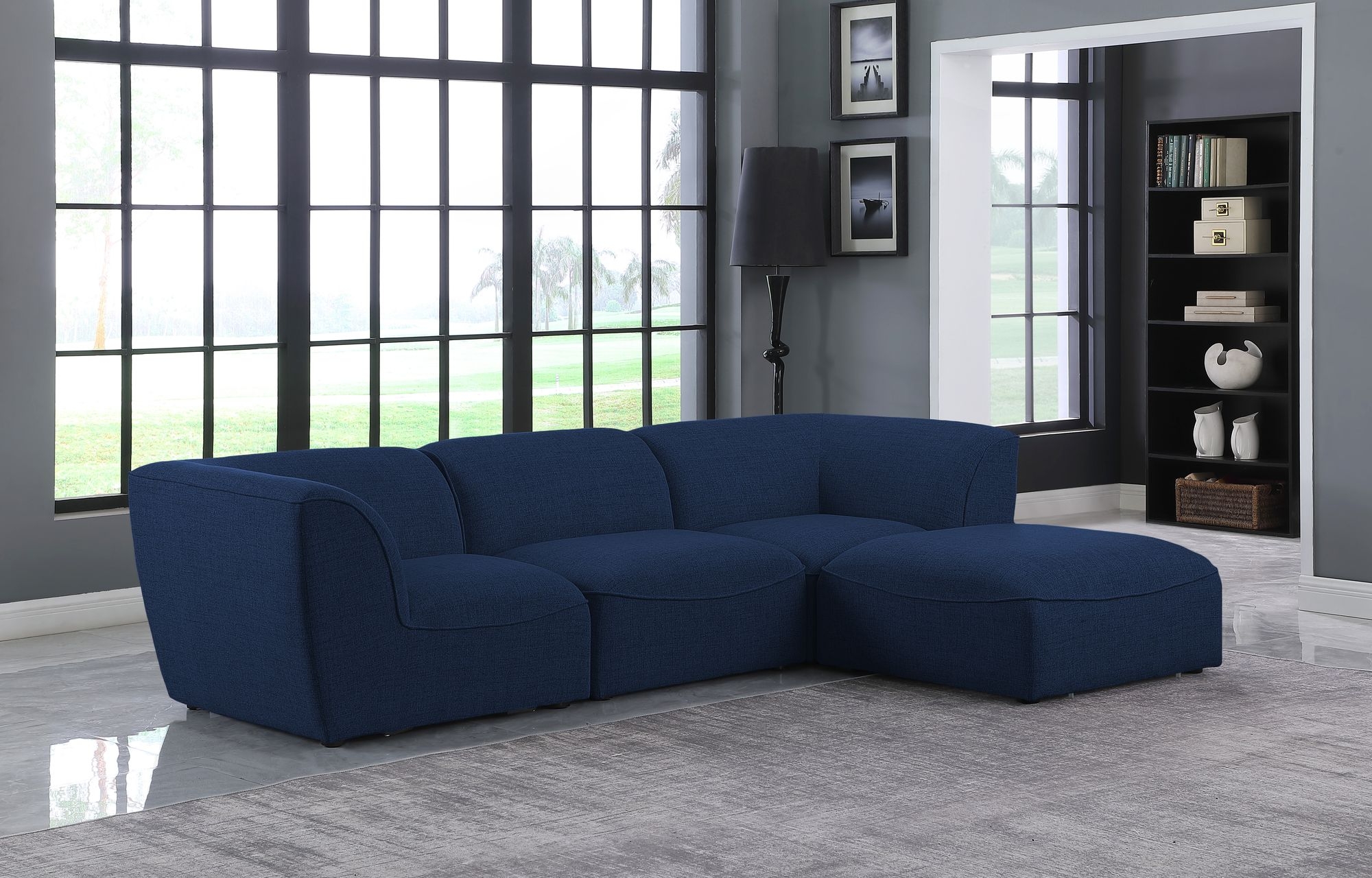 Miramar 109" 4-Piece Linen Fabric Modular Sectional Sofa