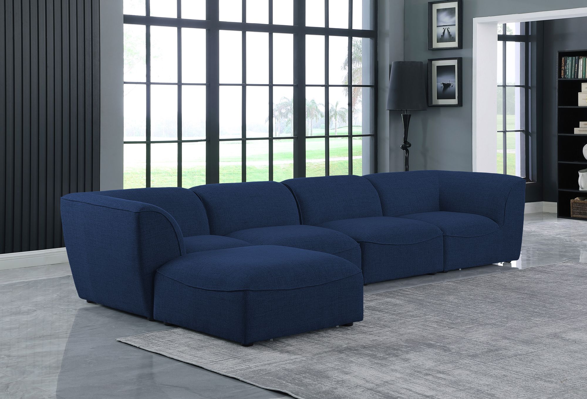 Miramar 142" 5-Piece Linen Modular Sectional
