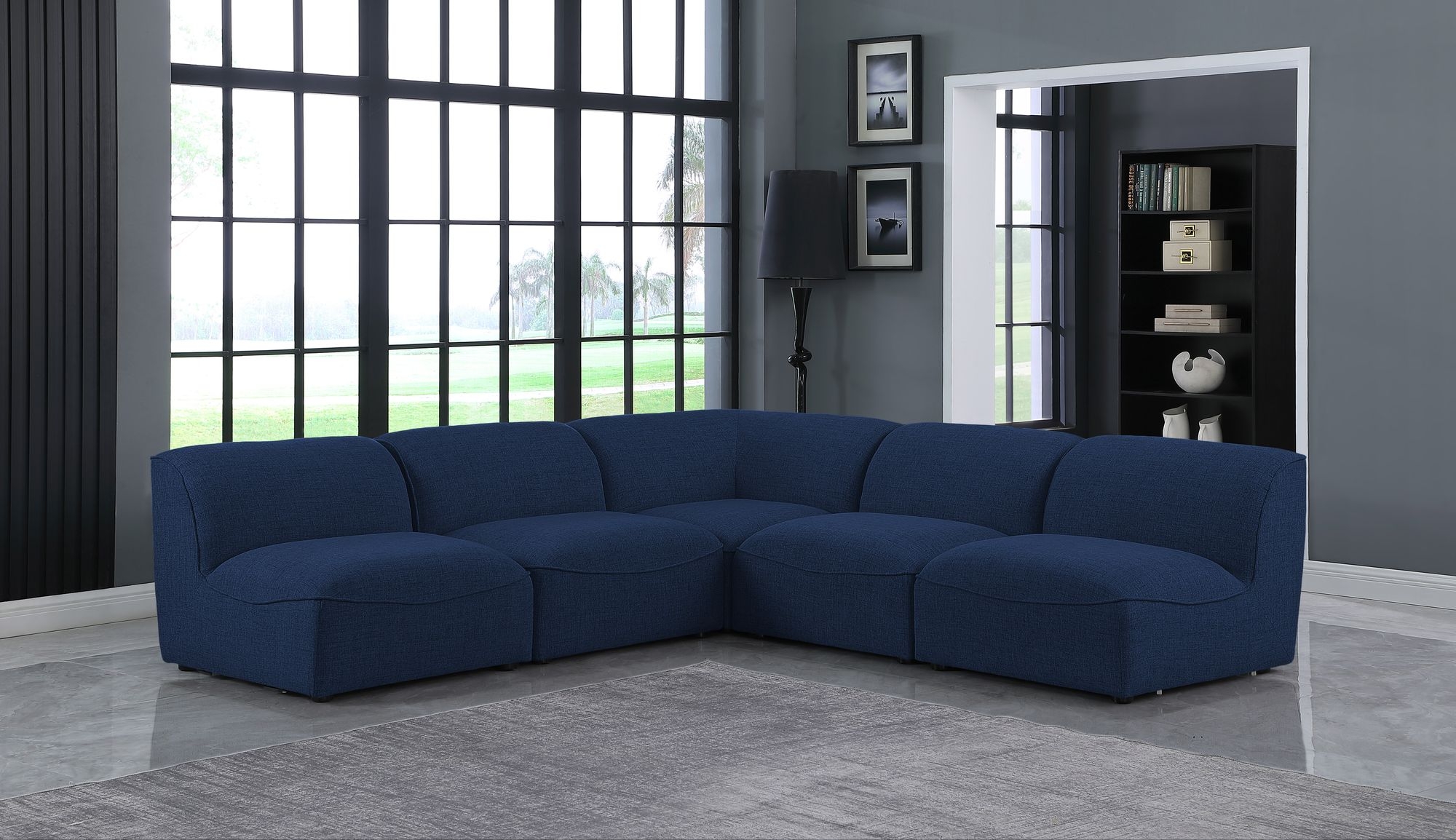 Miramar 104" 5-Piece Linen Fabric Modular Sectional Sofa