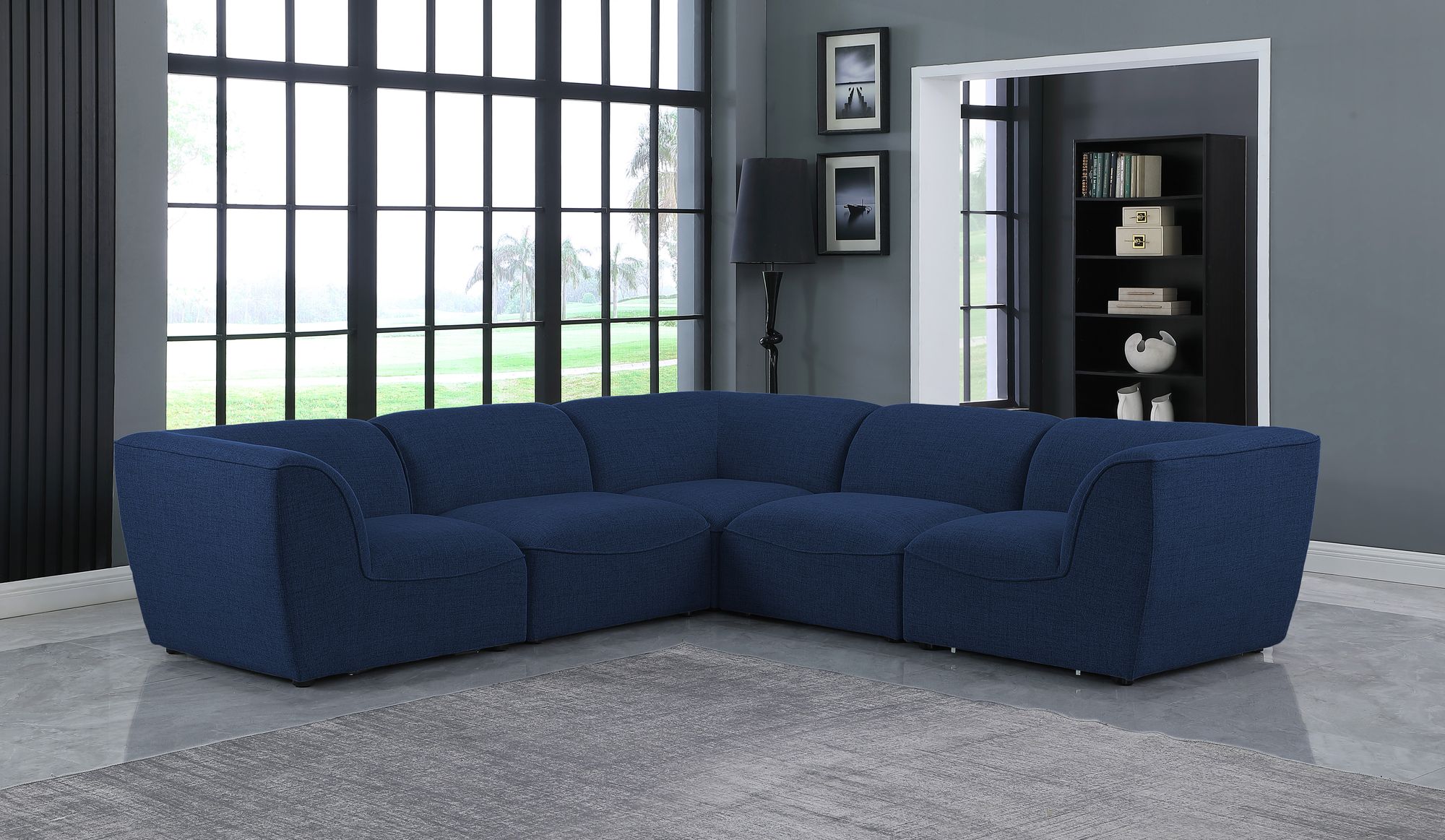 Miramar 109" 5-Piece Linen Modular Sectional