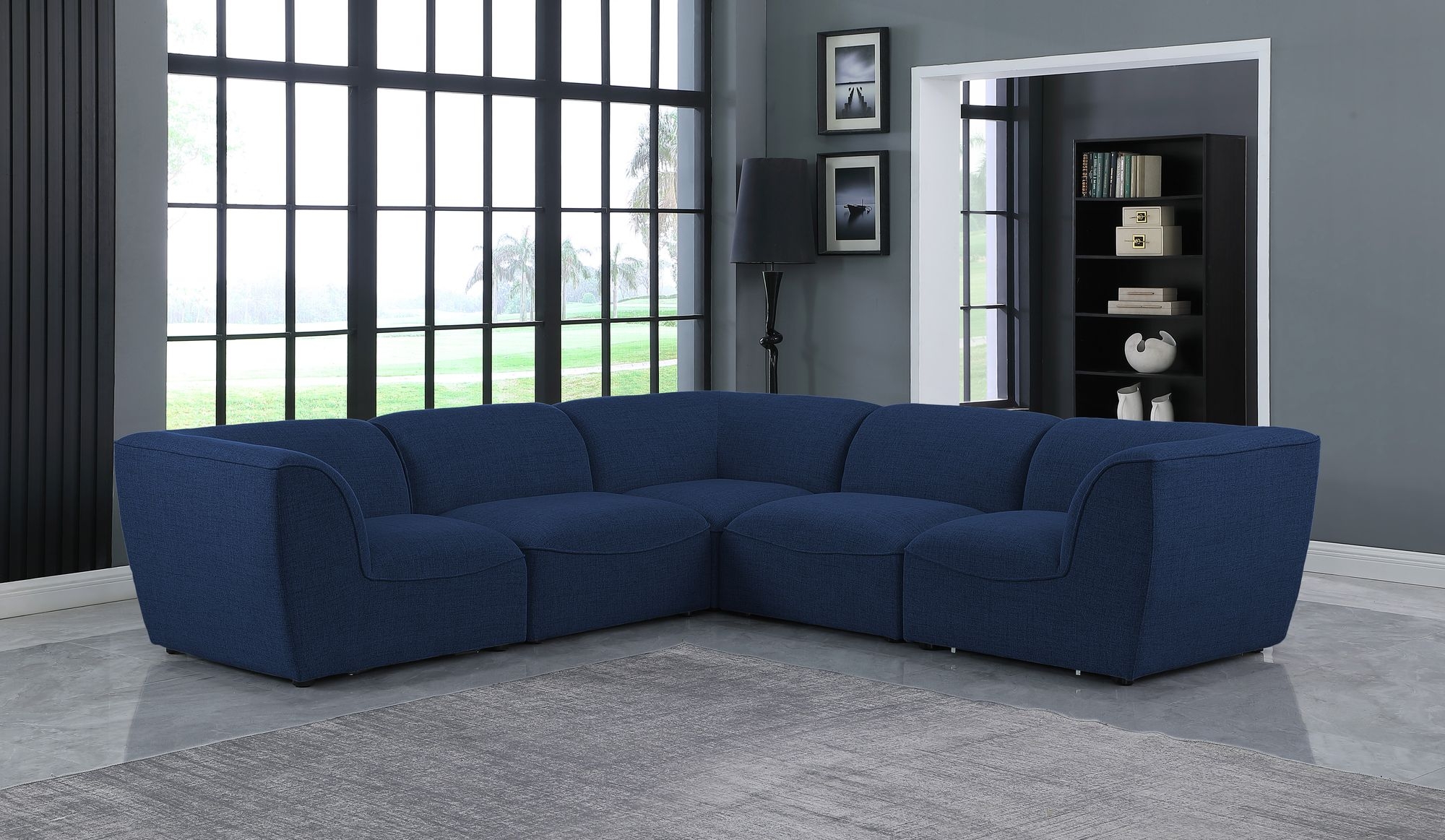 Miramar 109" 5-Piece Linen Fabric Modular Sectional Sofa