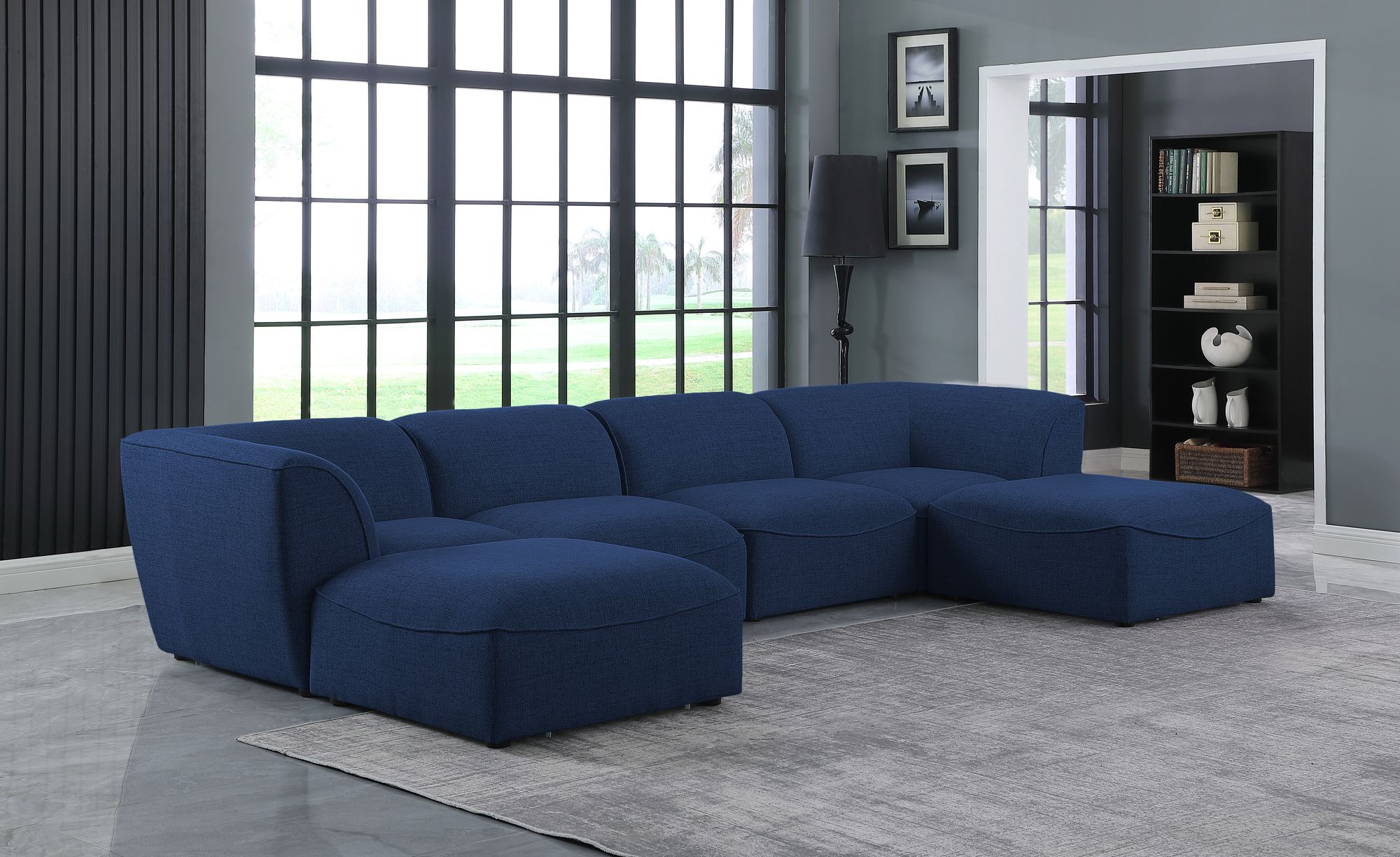 Miramar 142" 6-Piece Linen Modular U-Shape Sectional