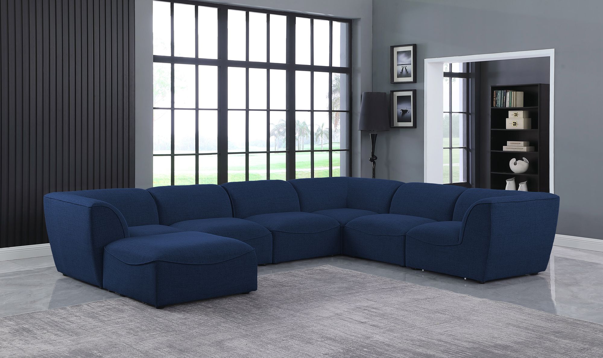 Miramar 142" 7-Piece Linen Modular Sectional
