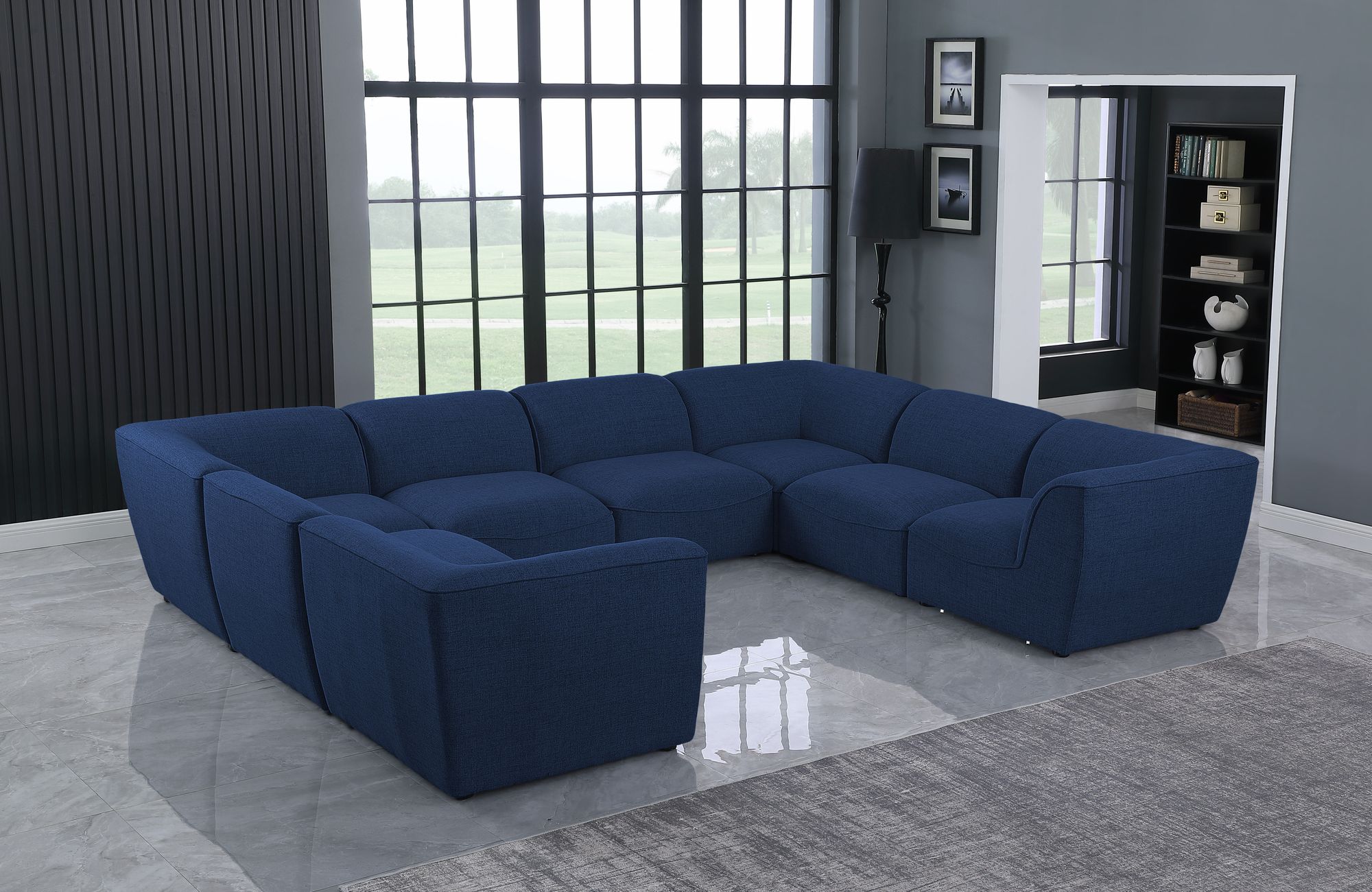 Miramar 142" 8-Piece Linen Modular Sectional