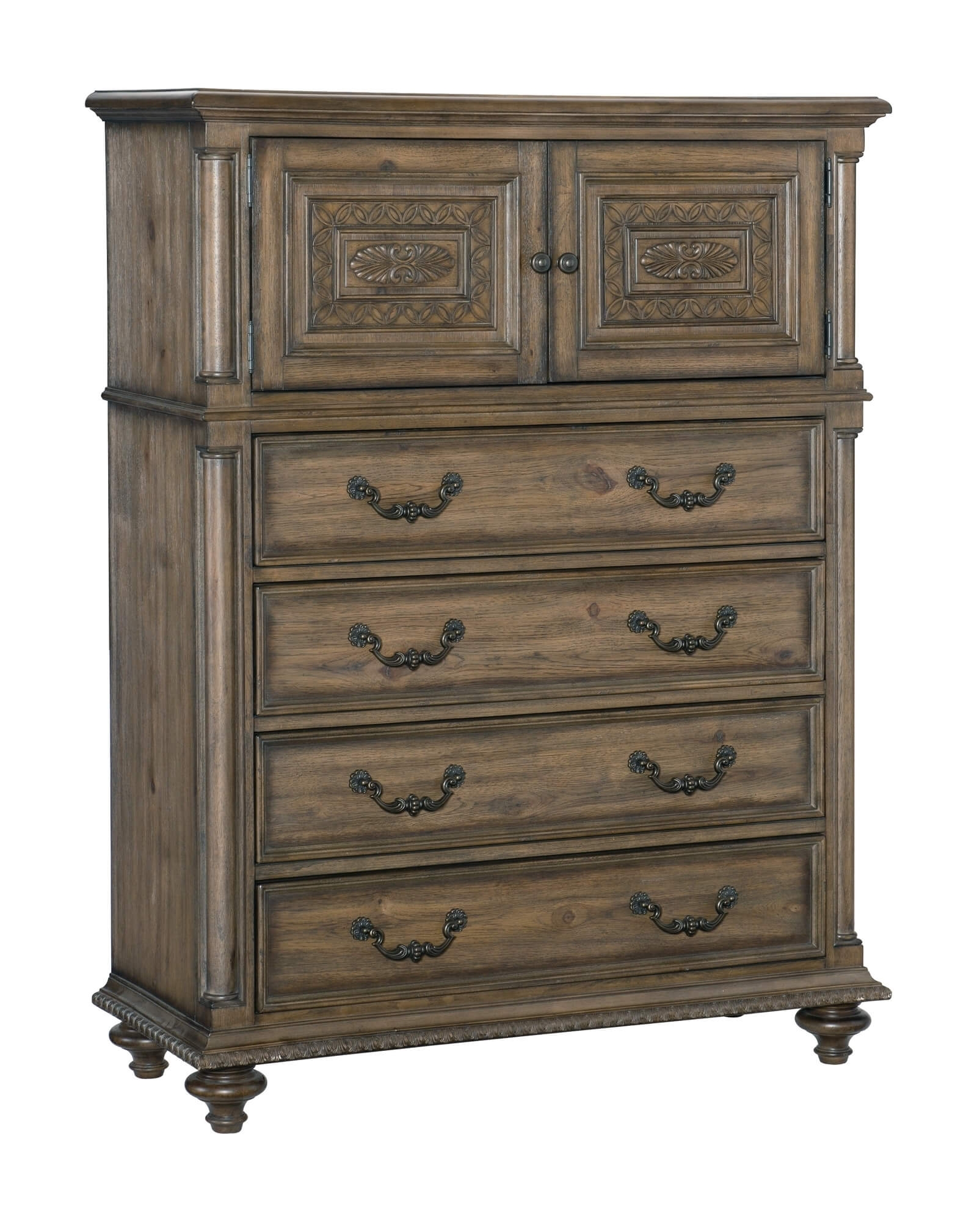 Rachelle Fabric/Wood Bed/Wood Veneer Tufted Bedroom Set