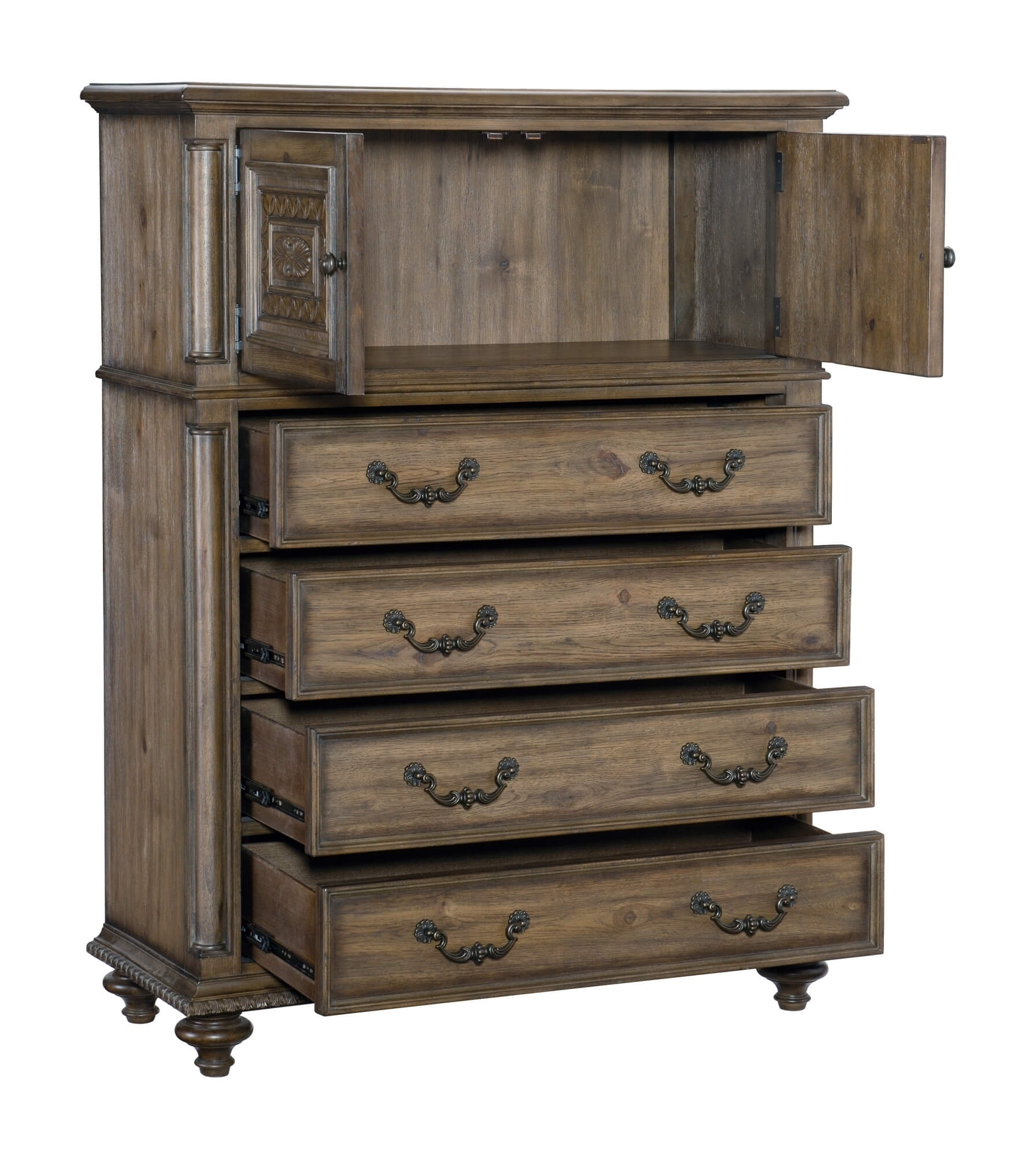 Rachelle Fabric/Wood Bed/Wood Veneer Tufted Bedroom Set