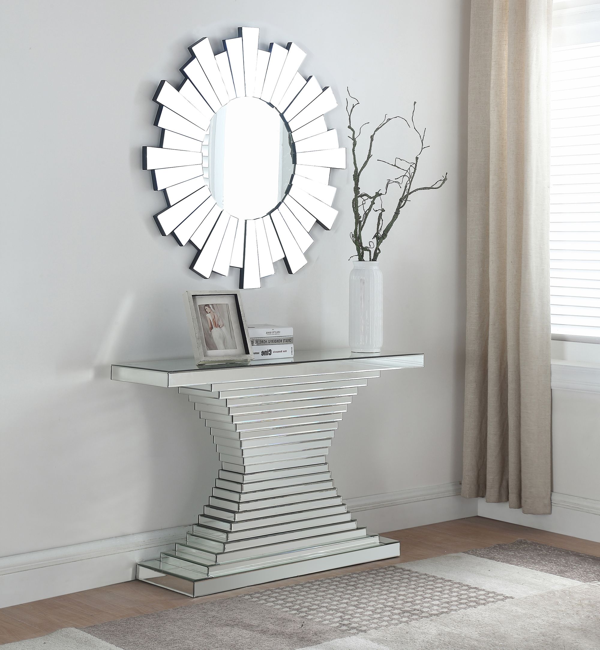 Nexus 48" Rectangular Mirrored Console Table