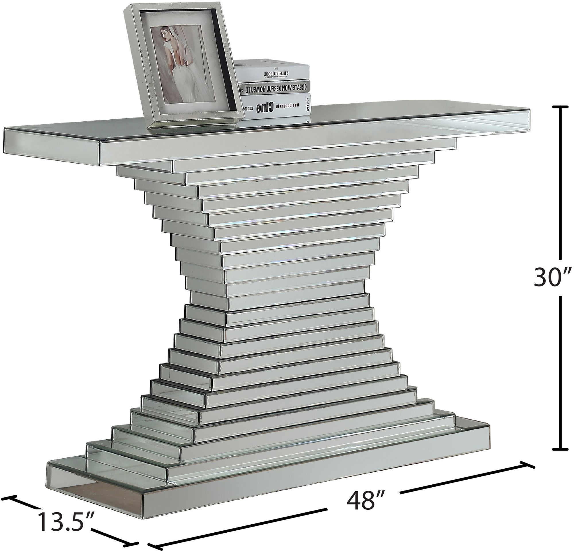 Nexus 48" Rectangular Mirrored Console Table