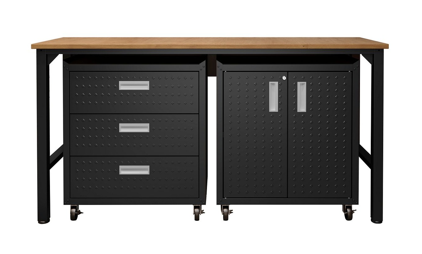 Fortress 3-Piece Textured Metal Garage Storage Set, Composition 3