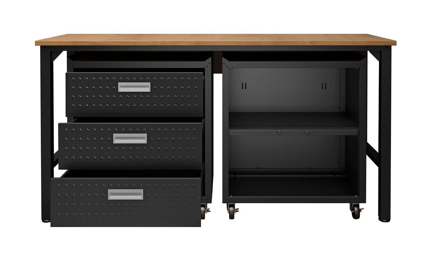 Fortress 3-Piece Textured Metal Garage Storage Set, Composition 3
