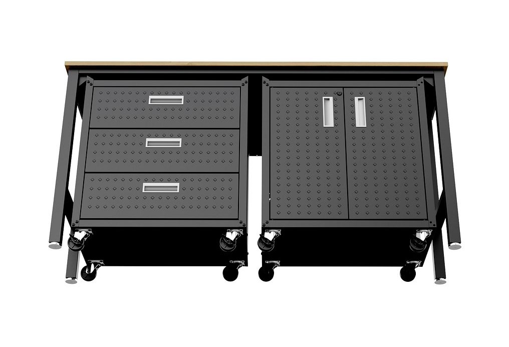 Fortress 3-Piece Textured Metal Garage Storage Set, Composition 3