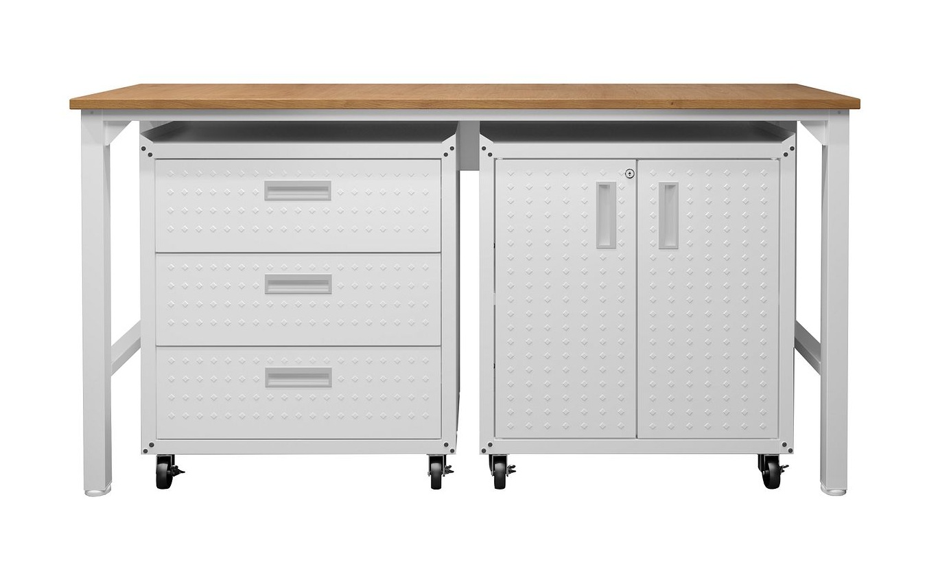 Fortress 3-Piece Textured Metal Garage Storage Set, Composition 3