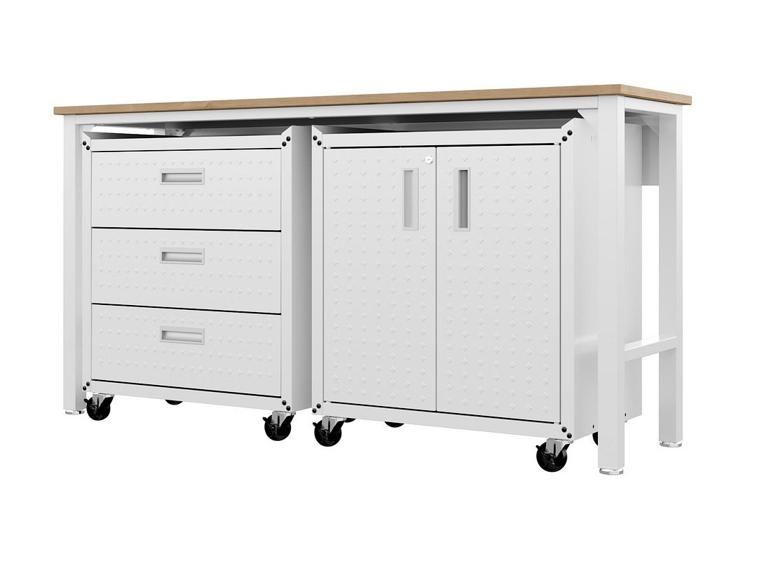 Fortress 3-Piece Textured Metal Garage Storage Set, Composition 3