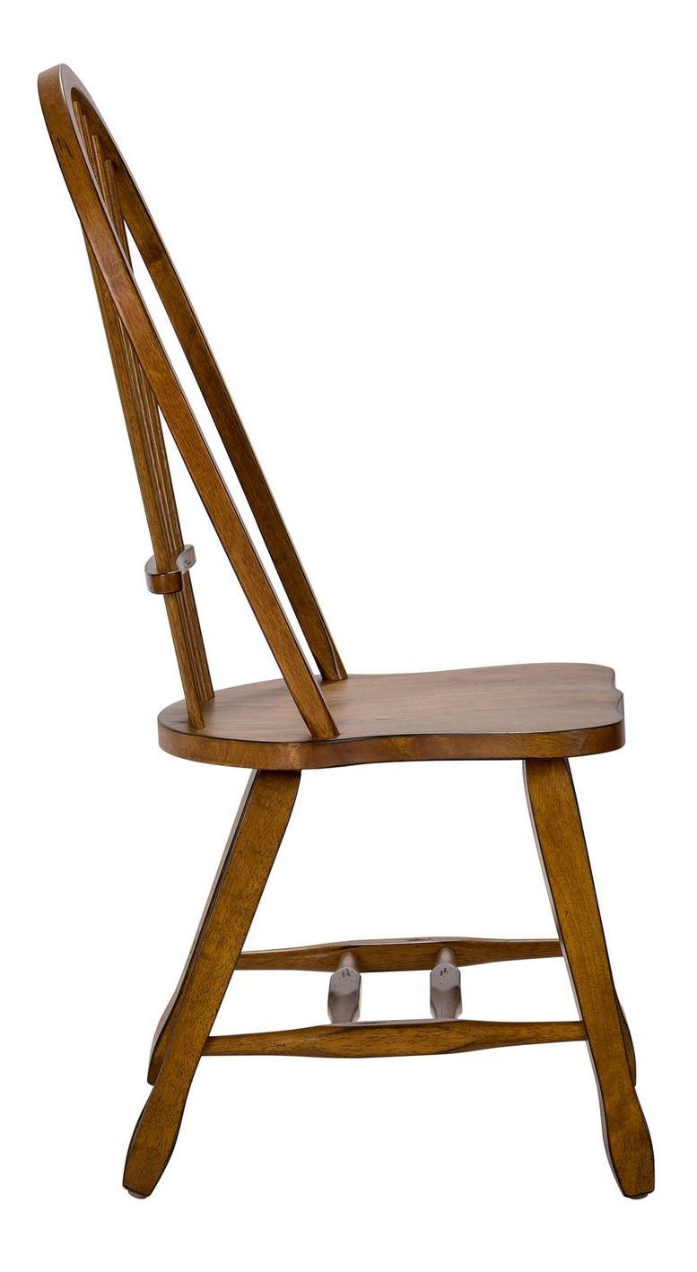 Treasures Sheaf Wood Back Side Chair
