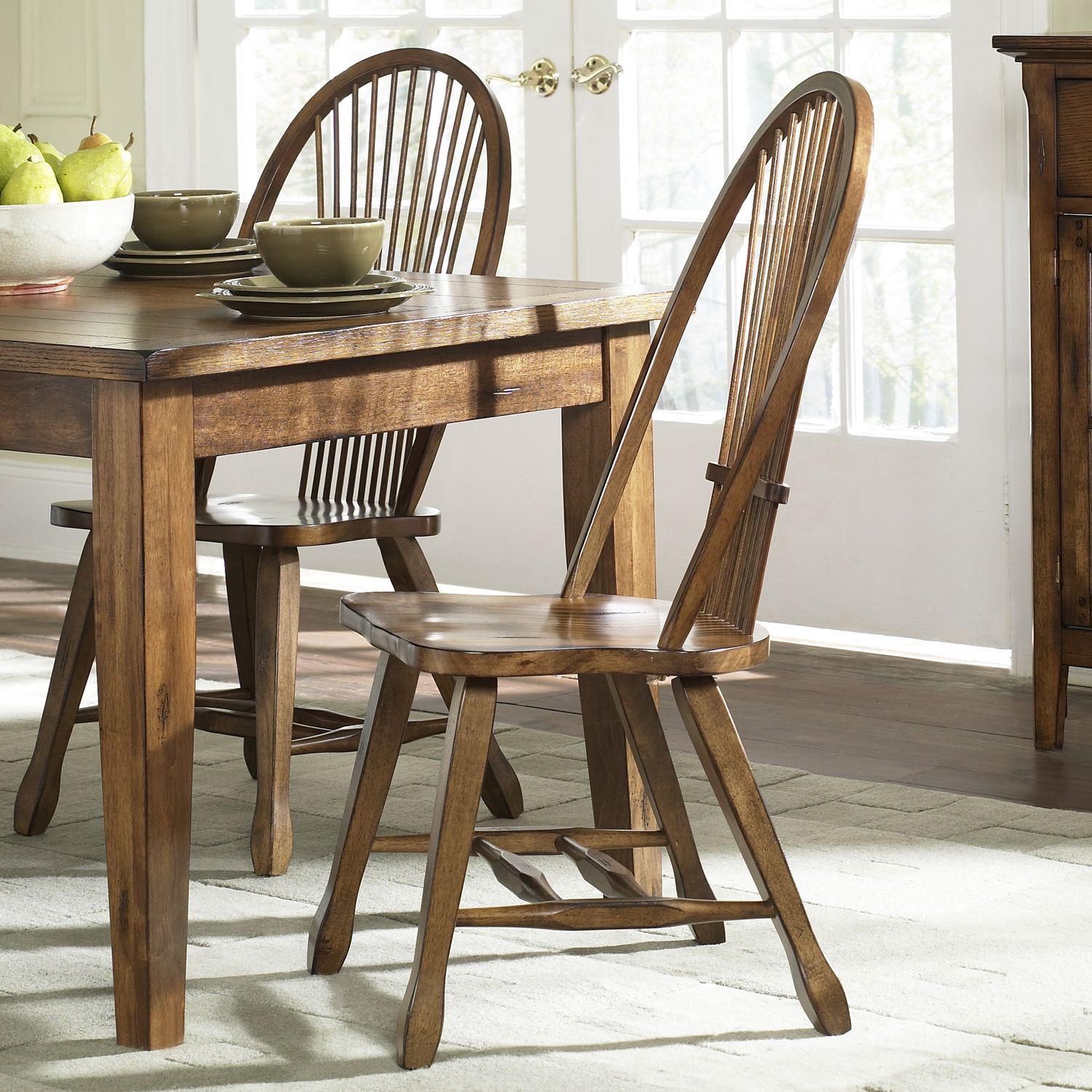 Treasures Sheaf Wood Back Side Chair