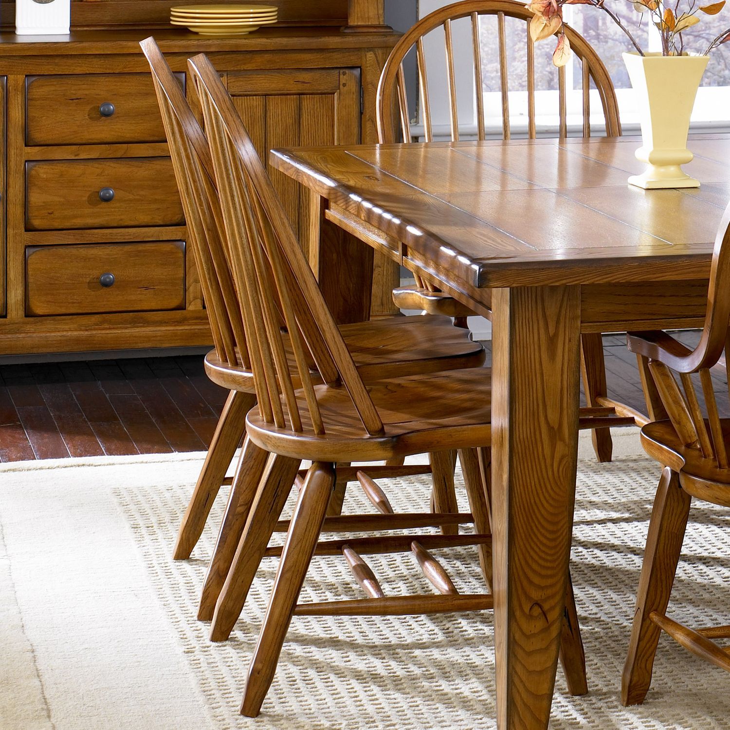 Treasures Rectangular Extendable Dining Set - Rustic Oak