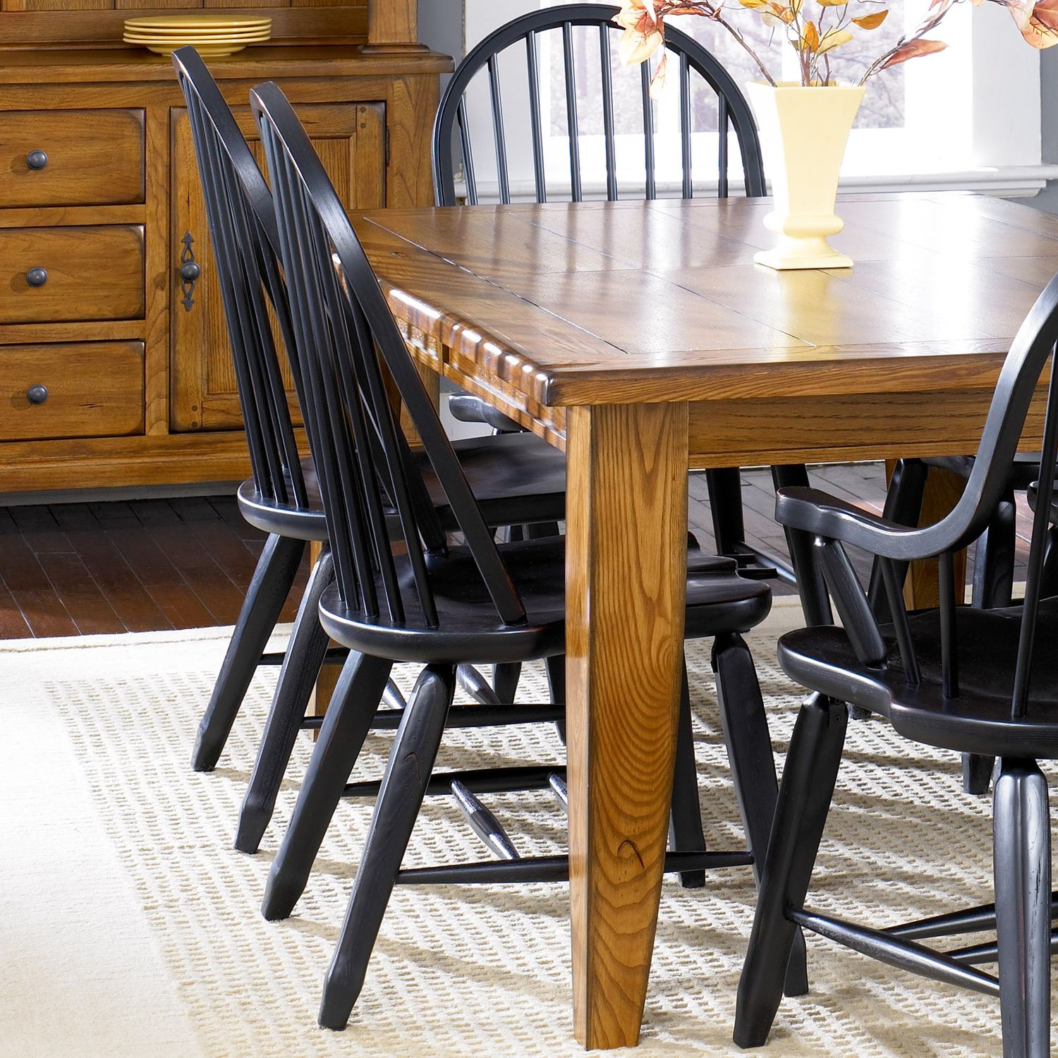 Treasures Rectangular Extendable Dining Set - Rustic Oak