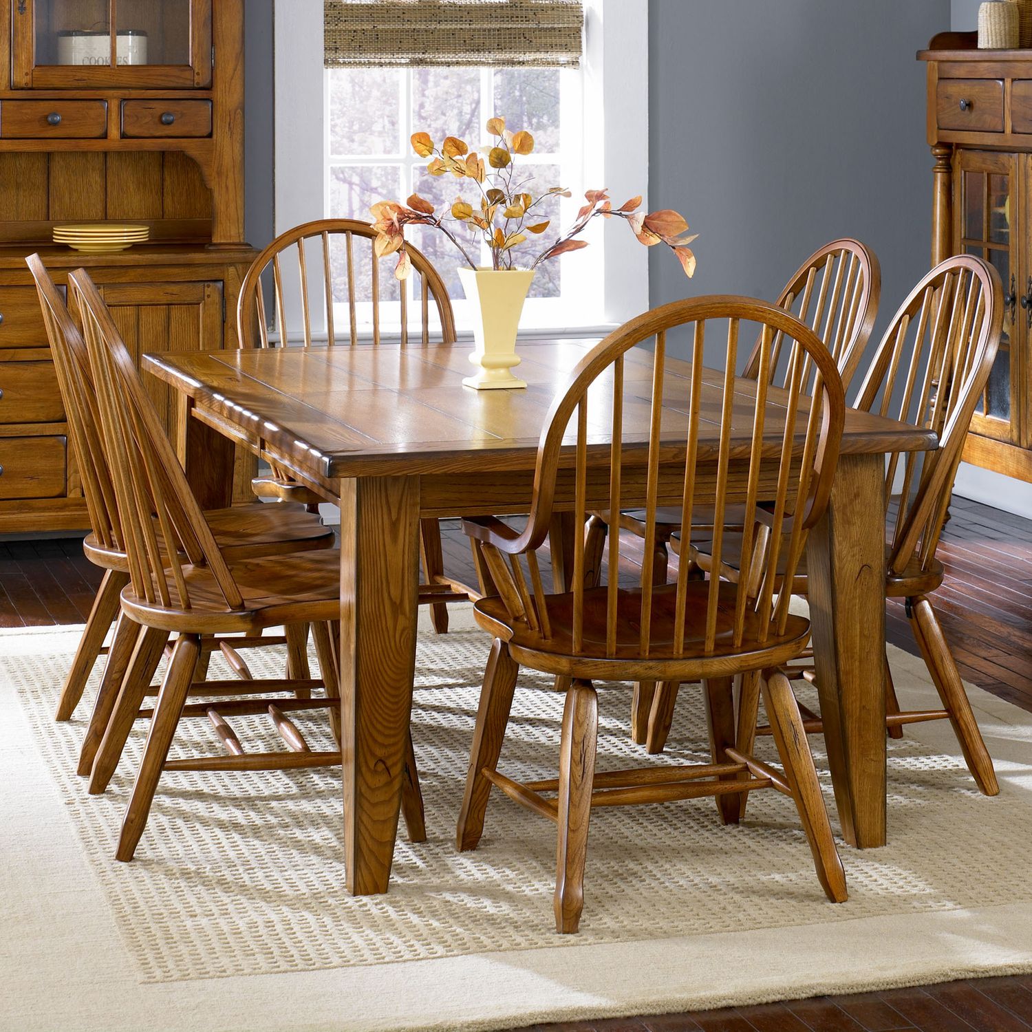 Treasures Rectangular Wood Extendable Large Dining Table