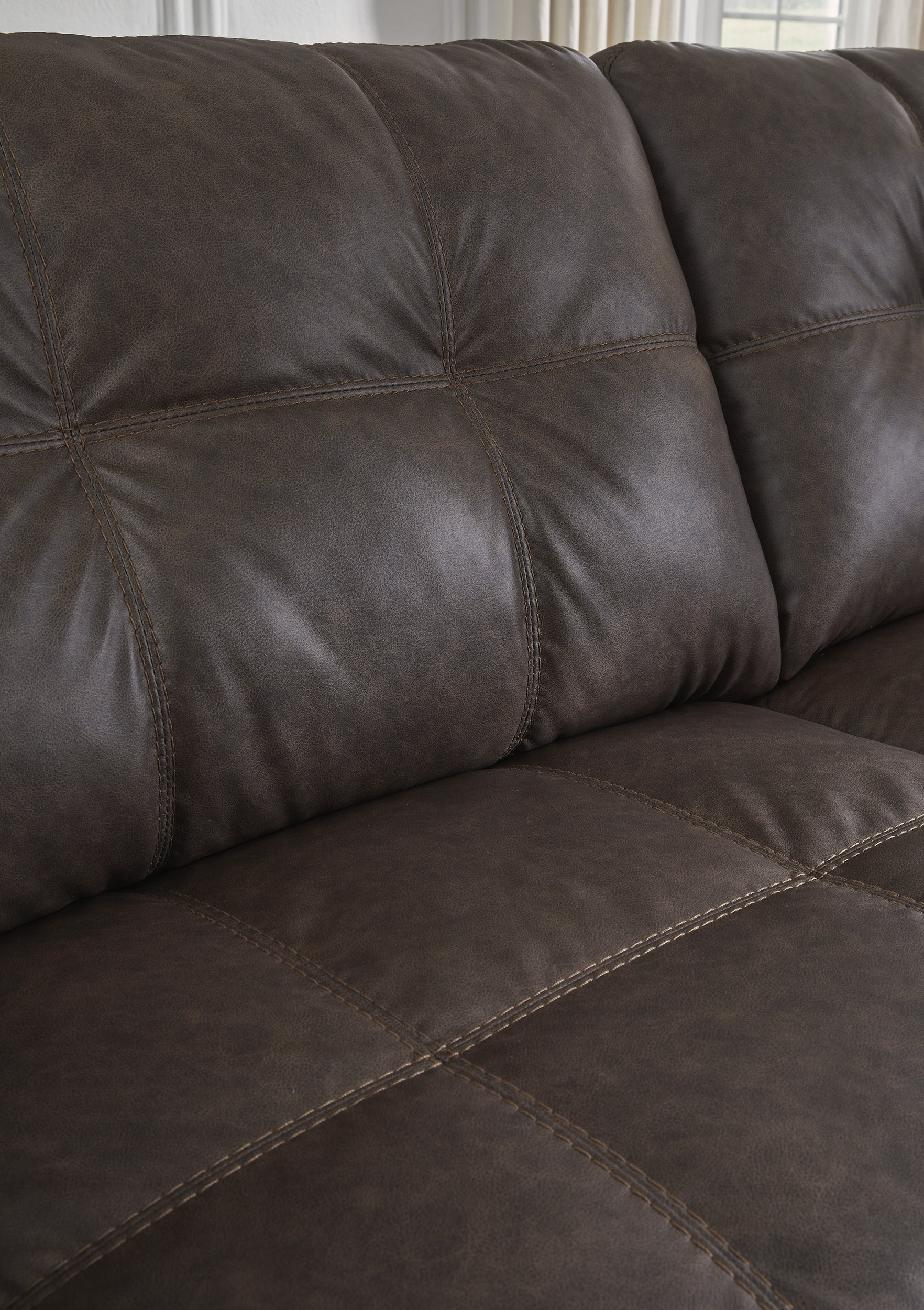 Barlin Mills Faux Leather Right Arm Facing 2-Piece Sectional w/Chaise