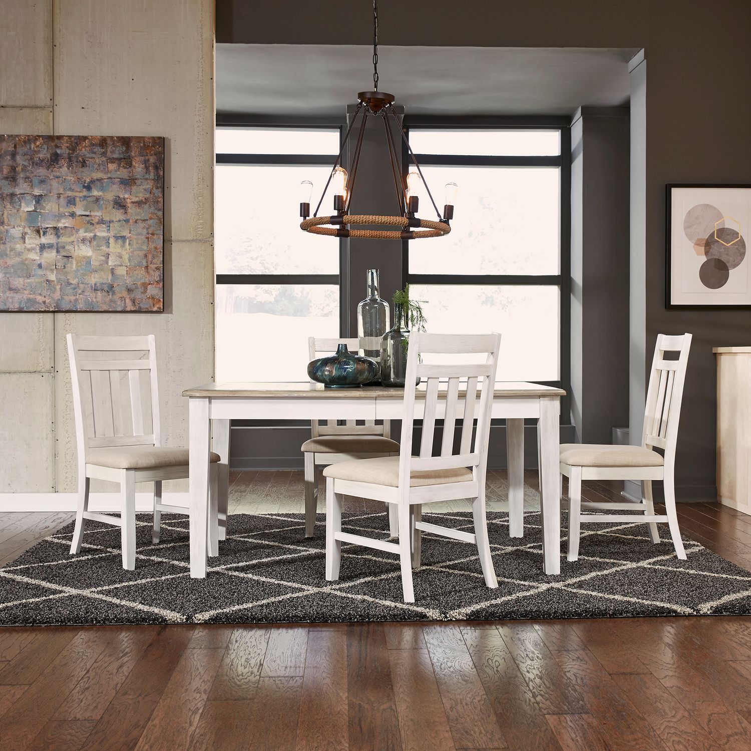 Summerville Linen/Wood Slat Back Side Chair
