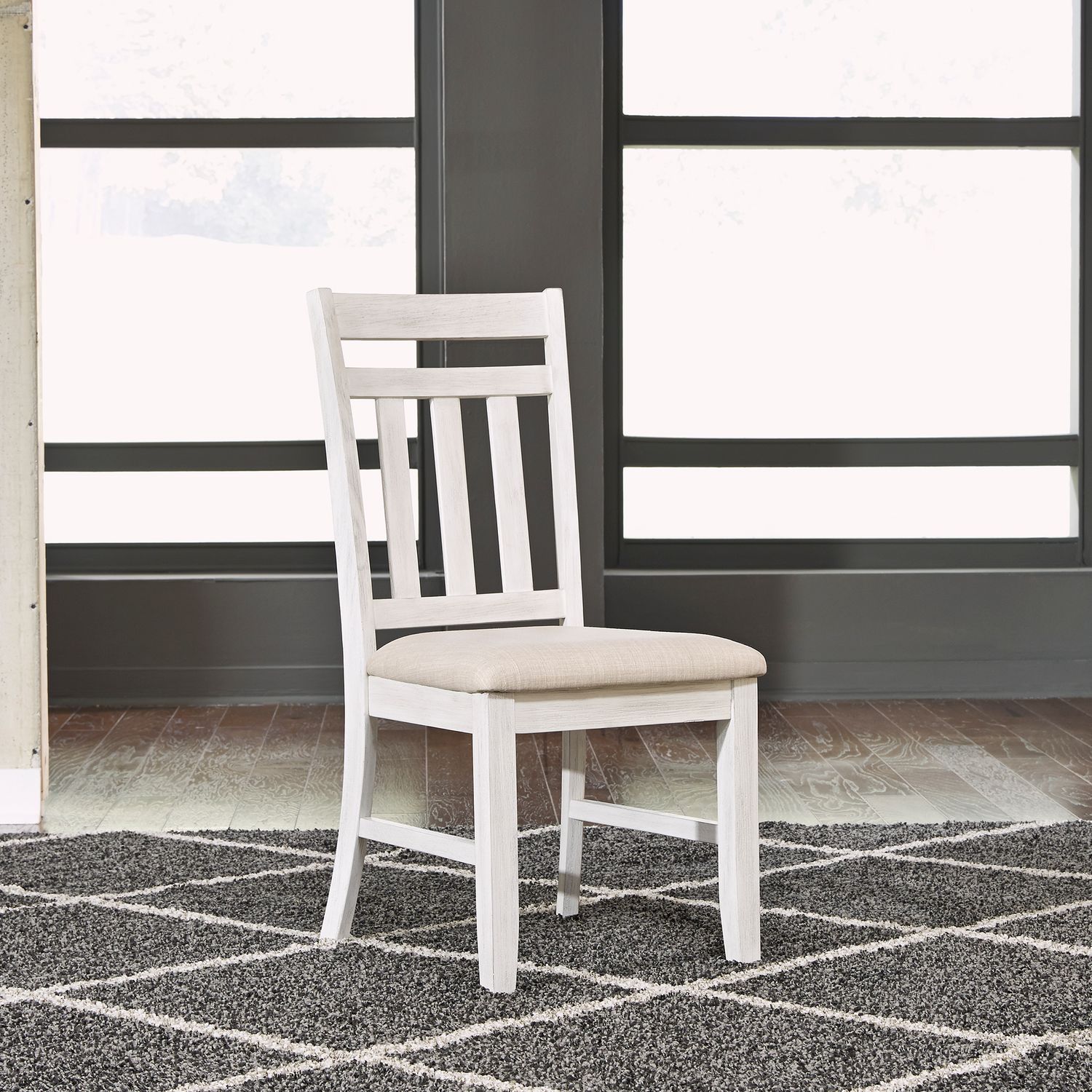 Summerville Linen/Wood Slat Back Side Chair