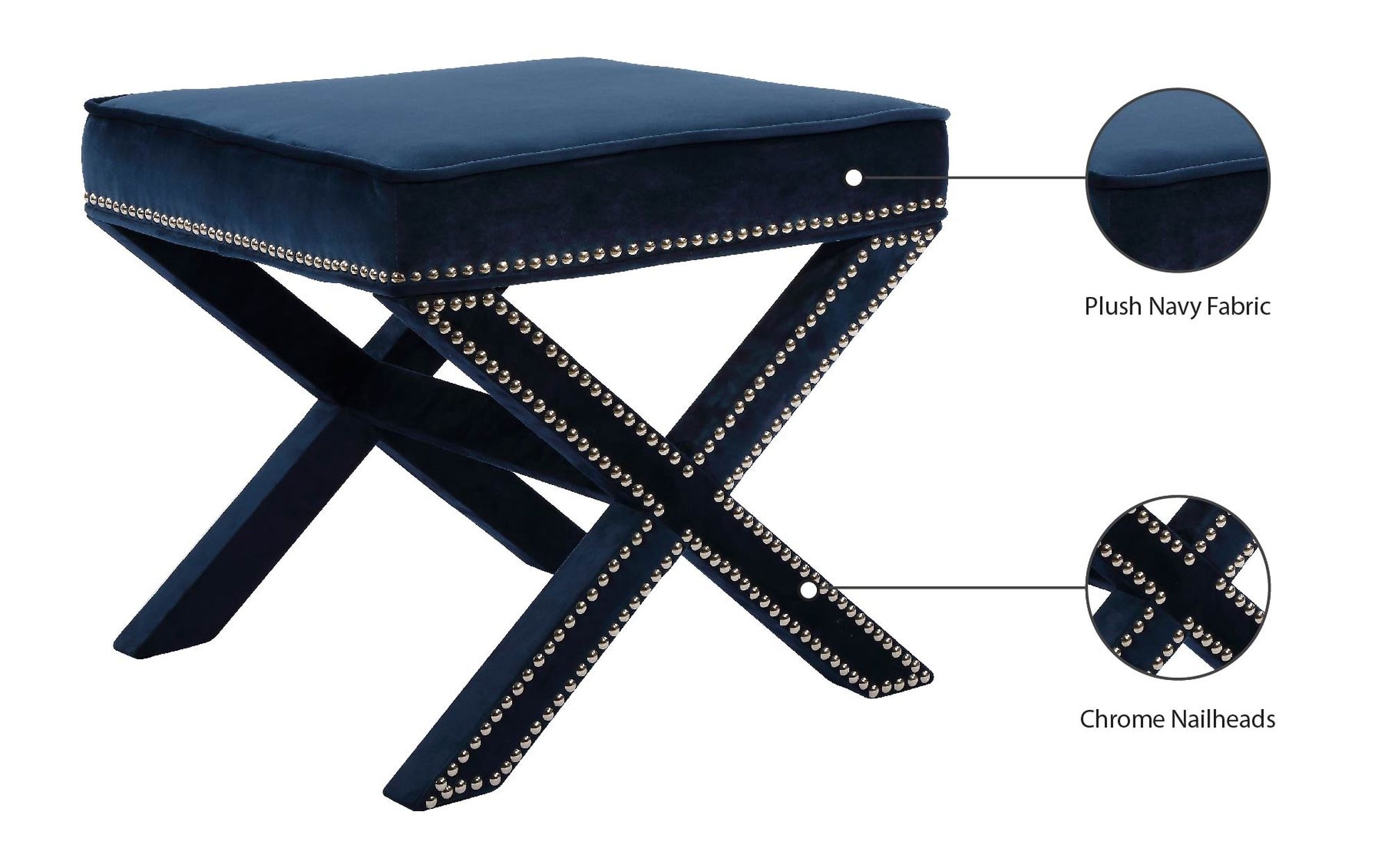 Nixon Velvet Ottoman/Bench