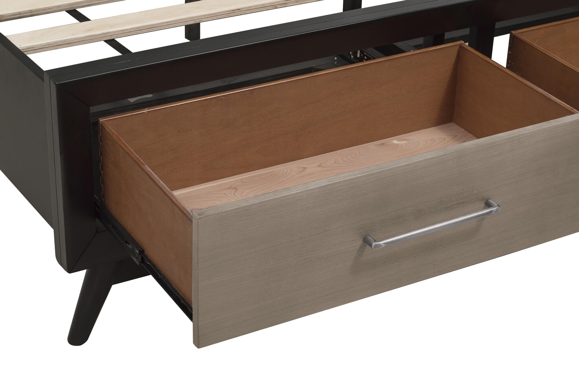 Raku Wood/Wood Veneer Storage Platform Bed, King Size