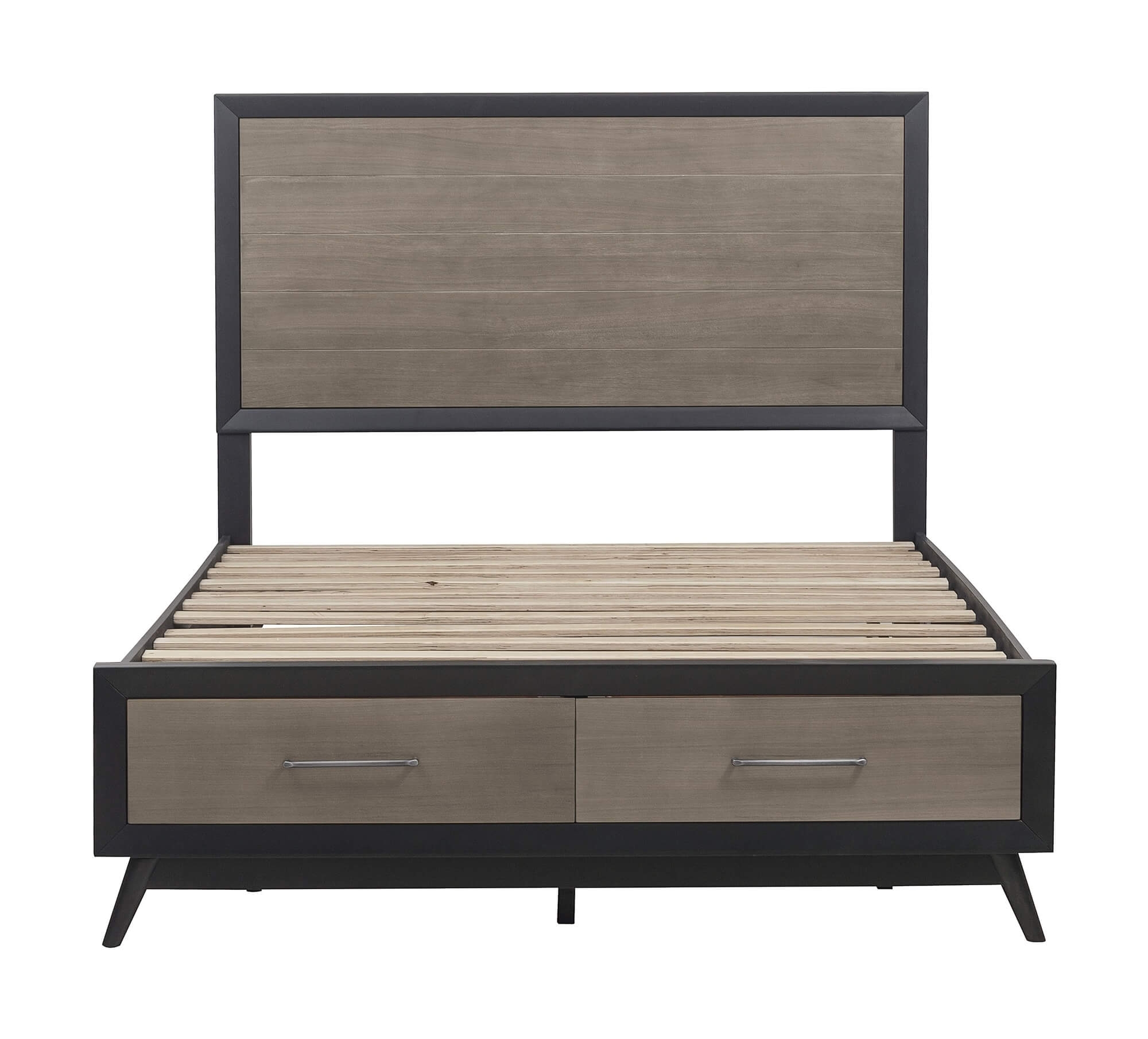 Raku Wood/Wood Veneer Veneer Storage Platform Bed