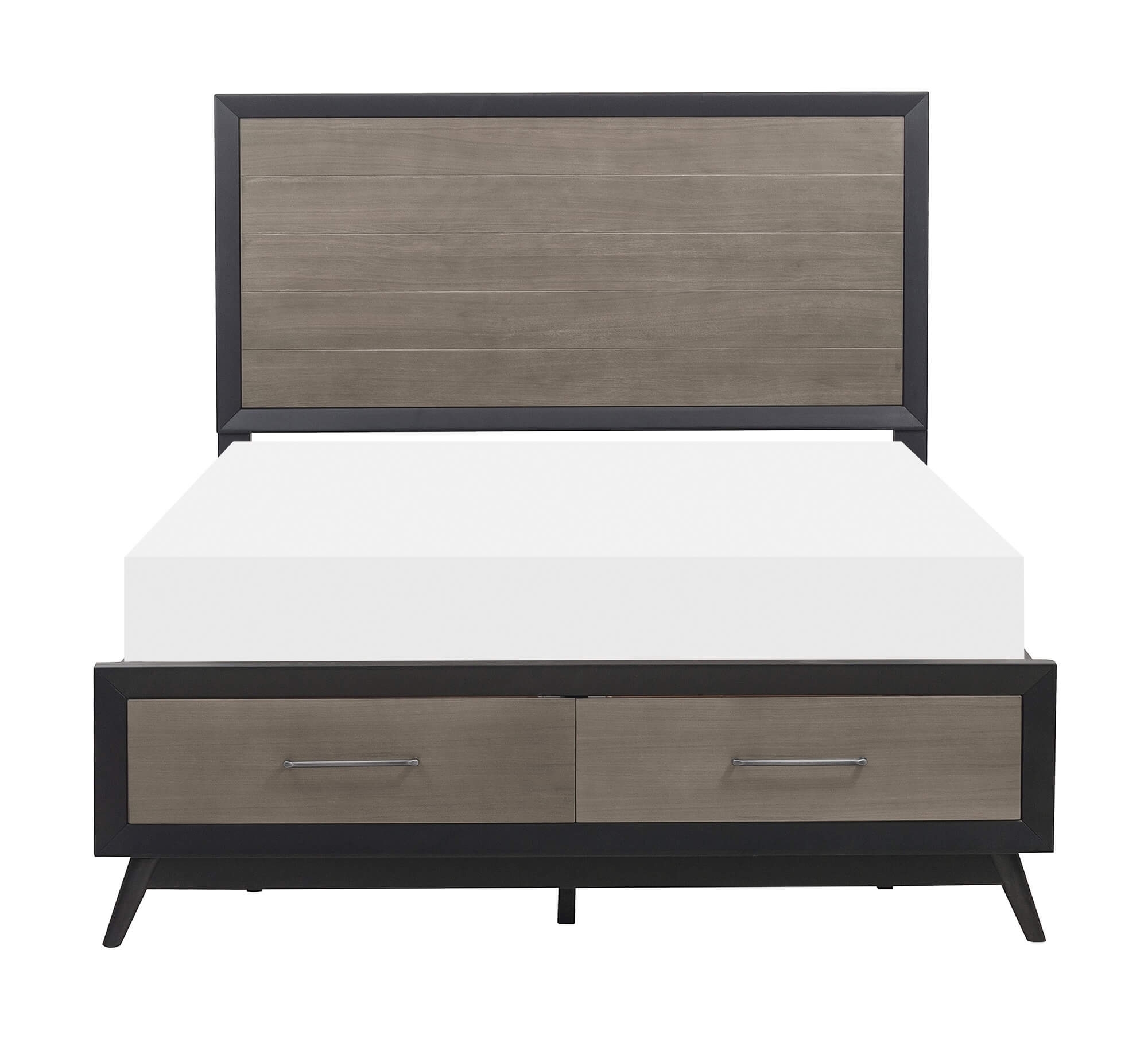 Raku Wood/Wood Veneer Veneer Storage Platform Bed
