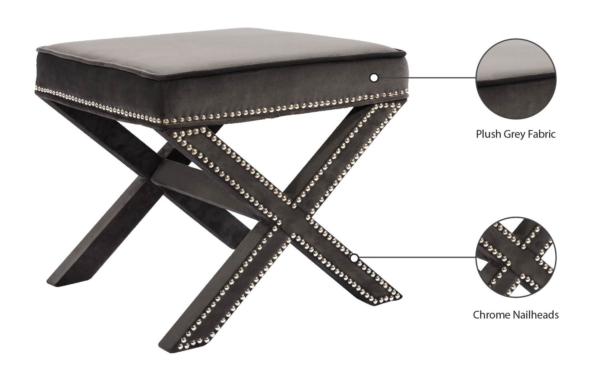 Nixon Velvet Ottoman/Bench