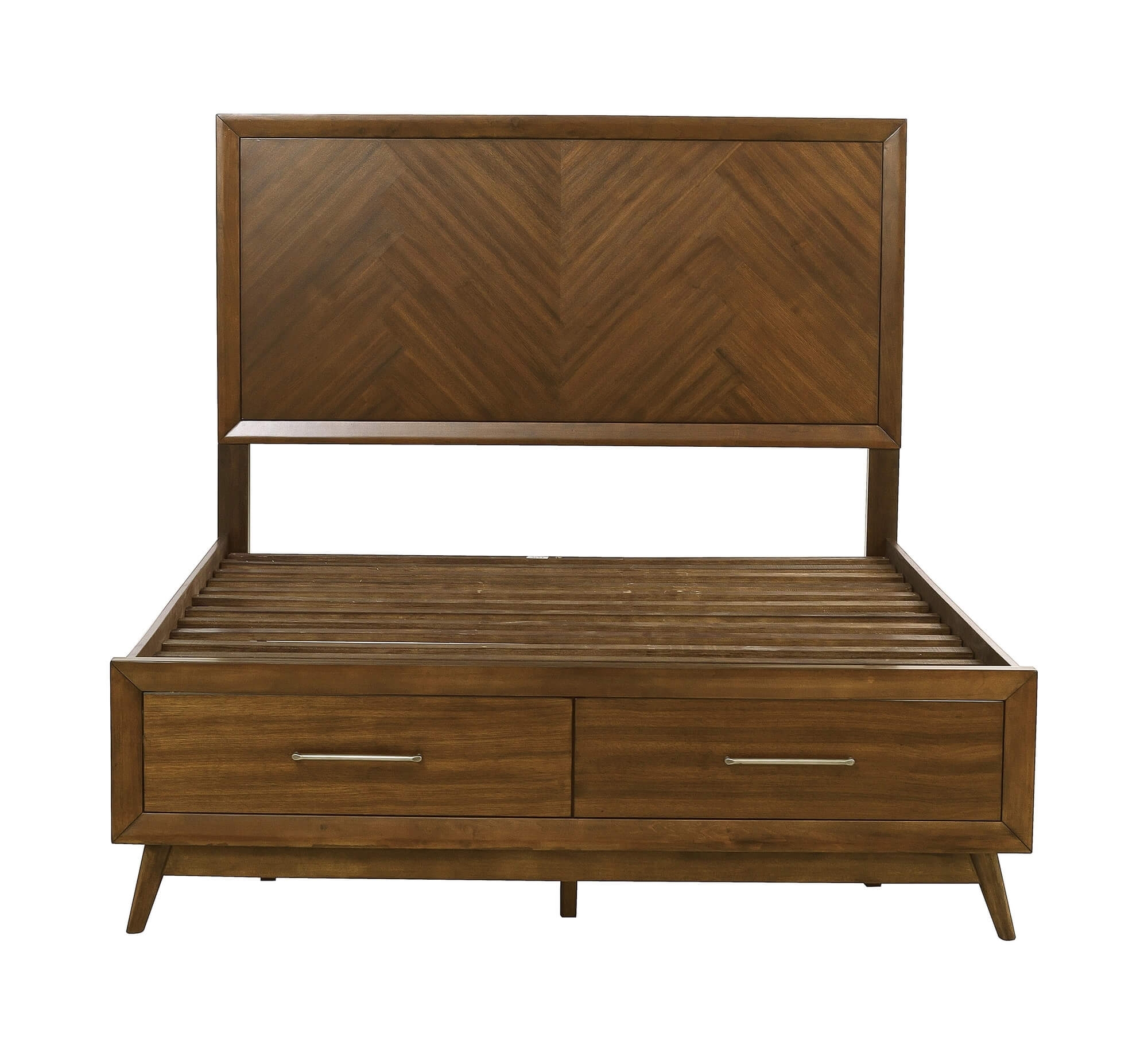 Raku Wood/Wood Veneer Storage Platform Bed, Queen Size