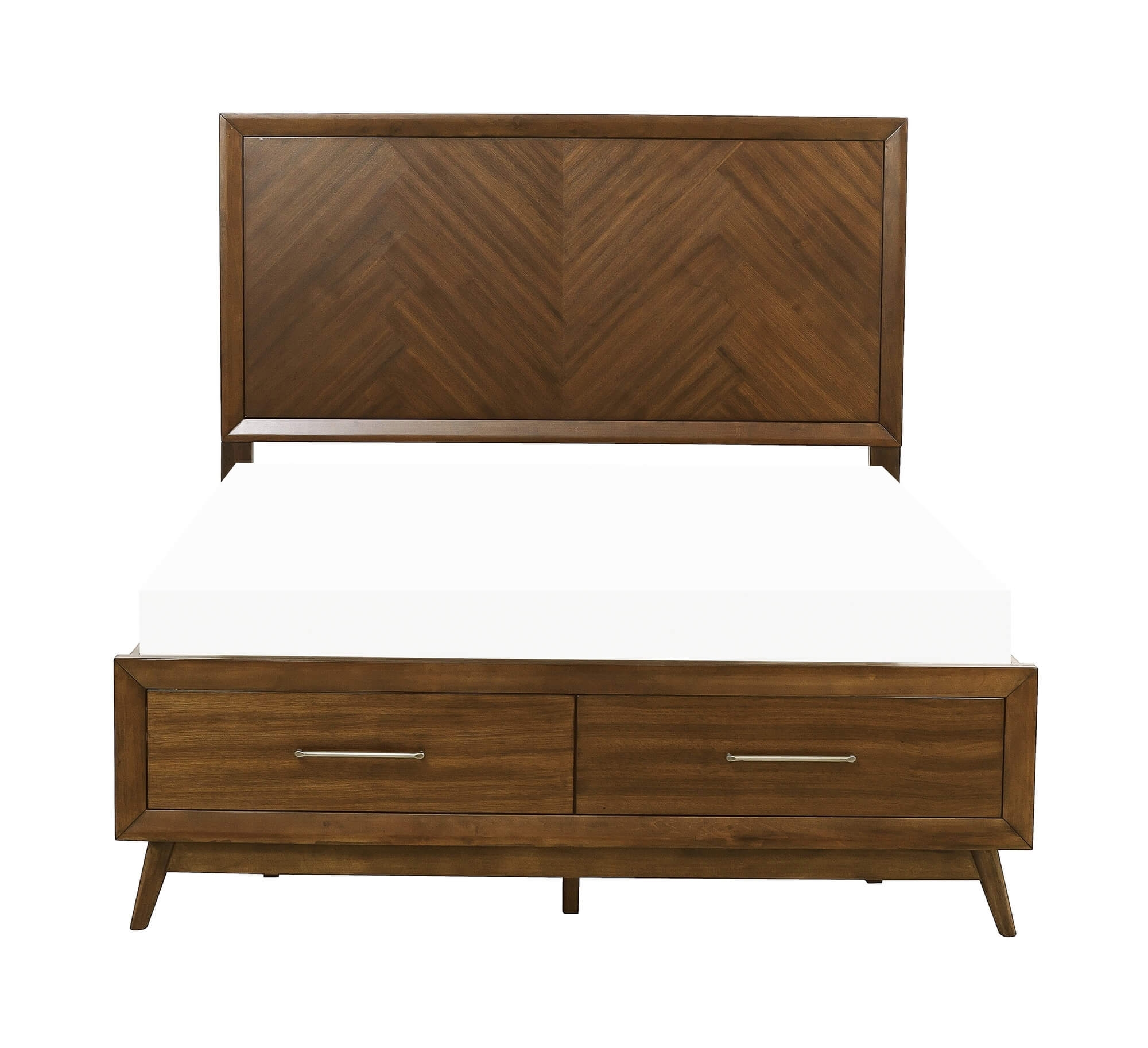 Raku Wood/Wood Veneer Storage Platform Bed, Queen Size