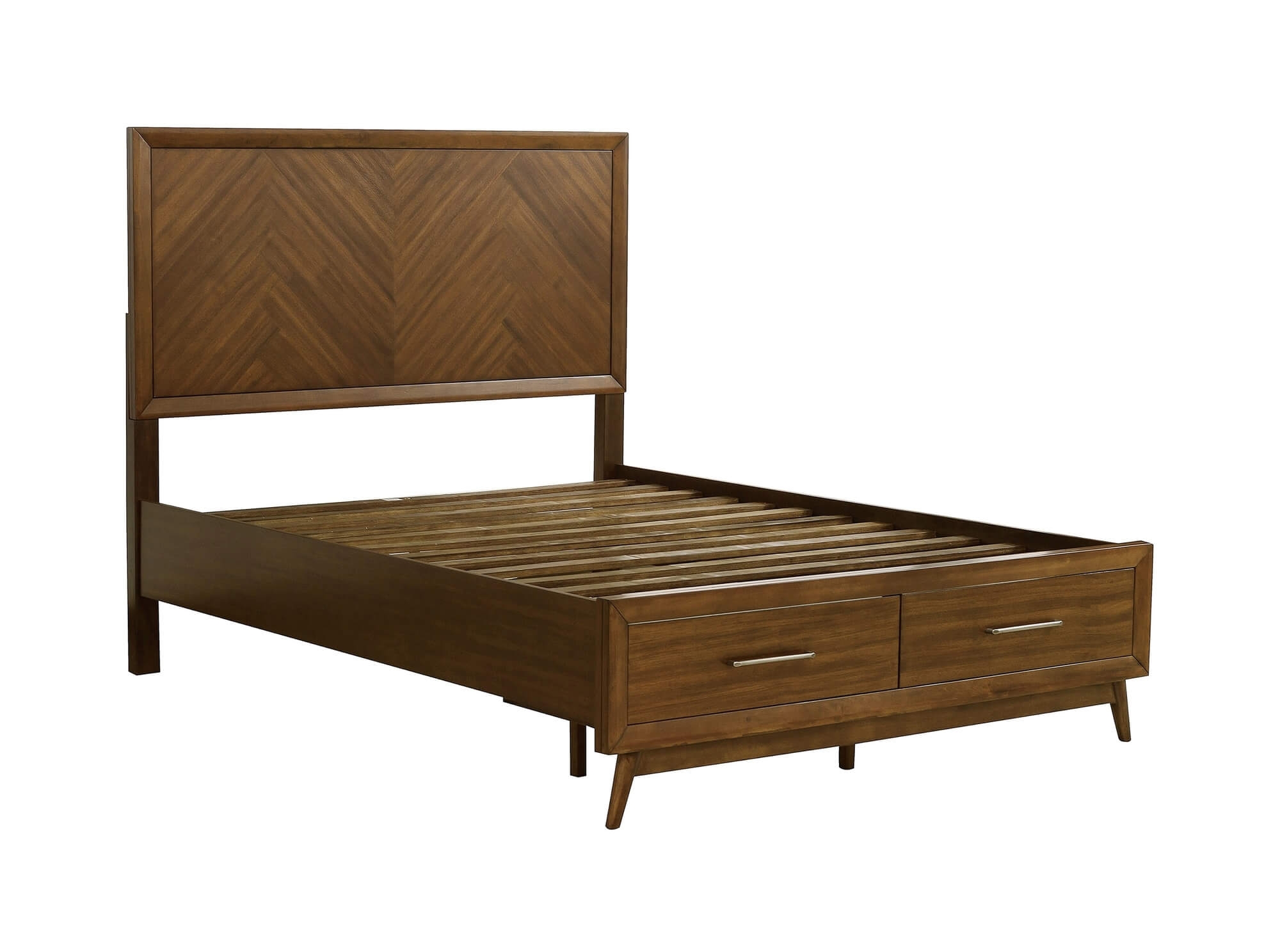 Raku Wood/Wood Veneer Storage Platform Bed, Queen Size
