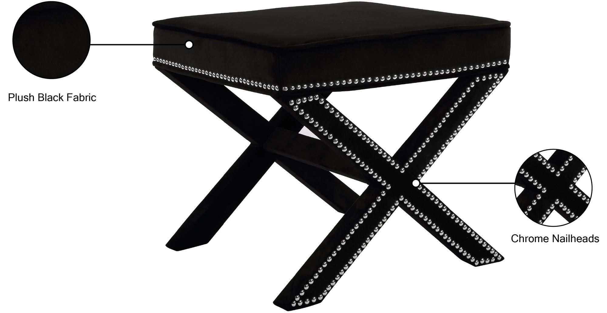 Nixon Velvet Ottoman/Bench